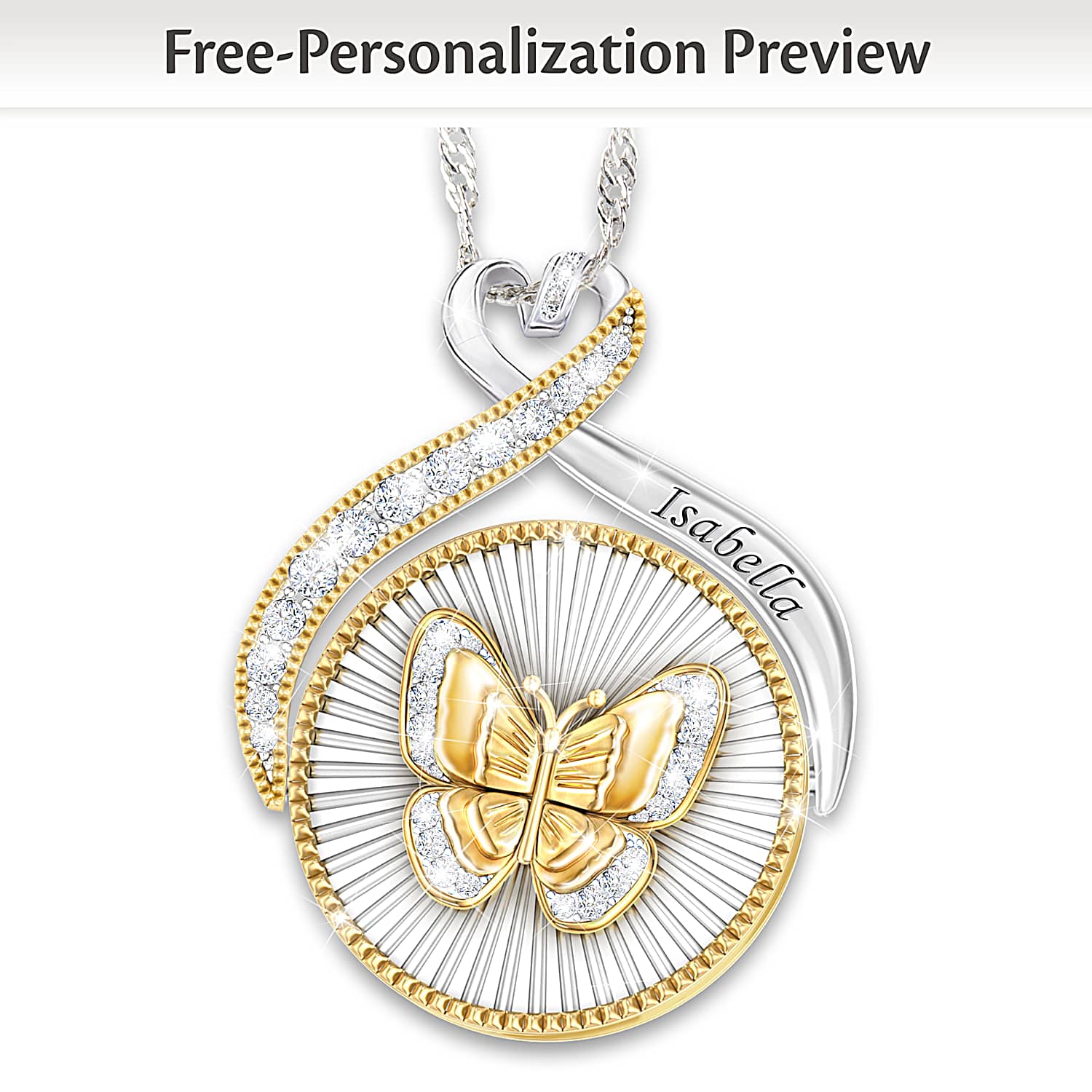 Bradford exchange butterfly necklace sales