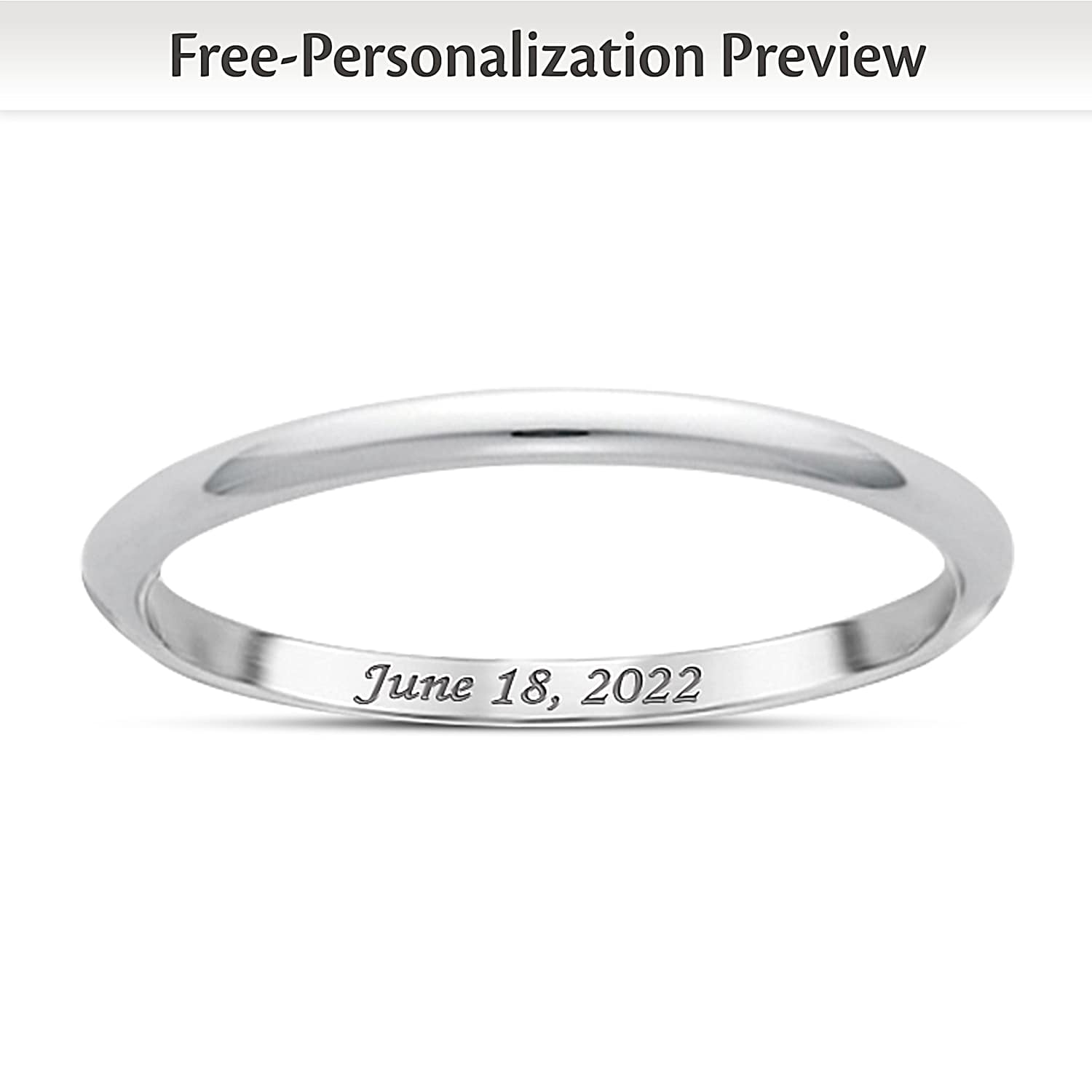 Platinum ring with name engraved sale