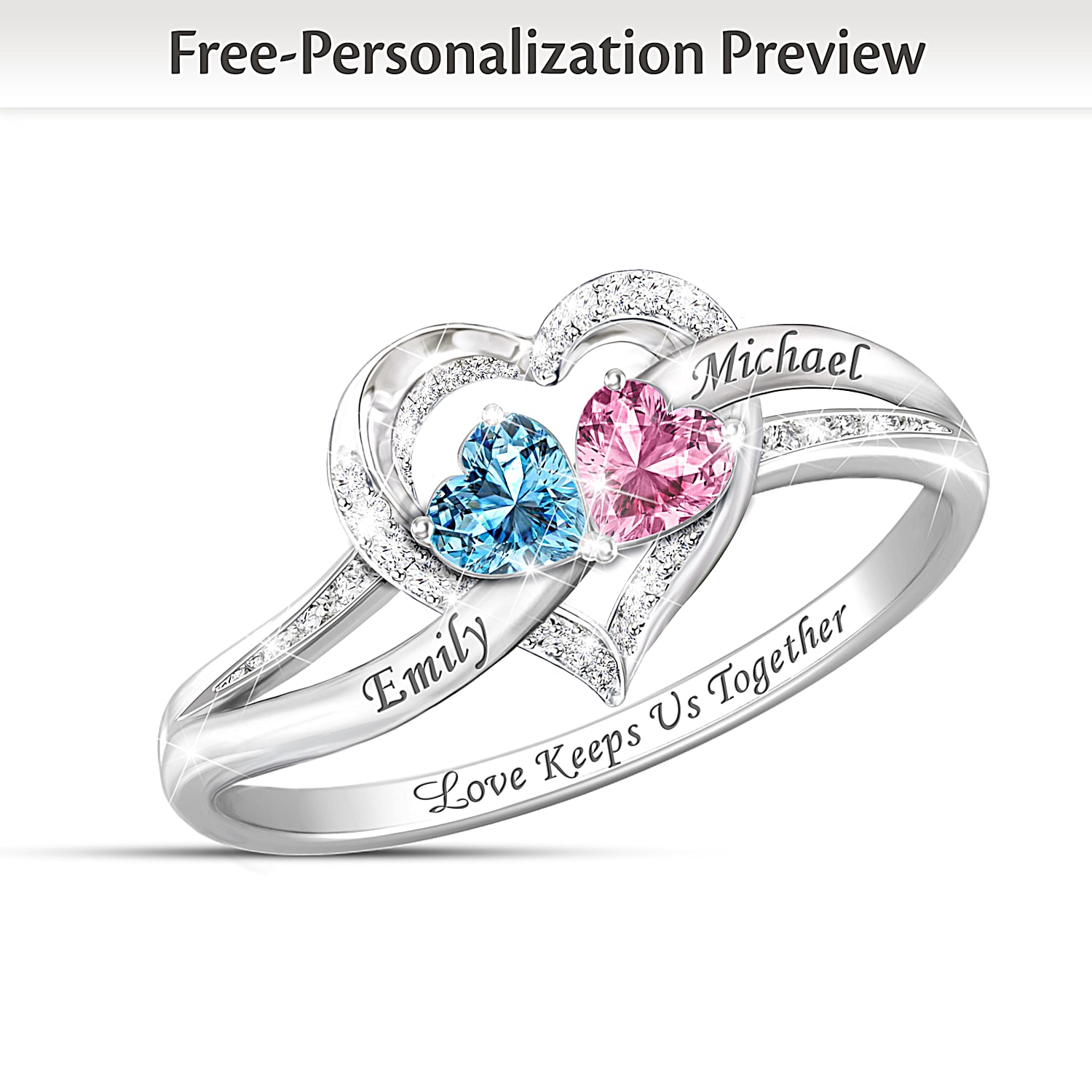 Promise ring with birthstones hot sale