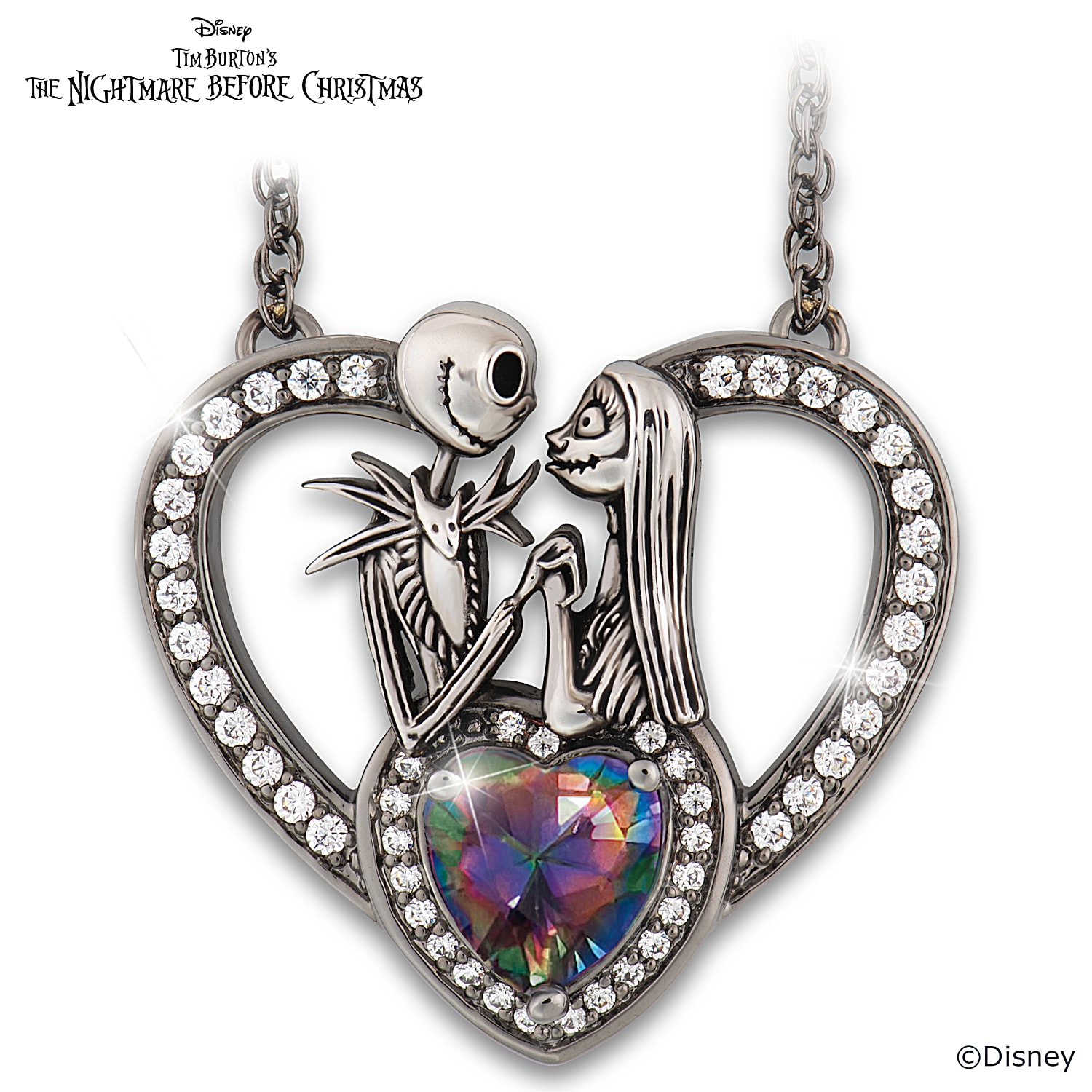 Nightmare Before Christmas Zero Tombstone Dome Pendant Necklace