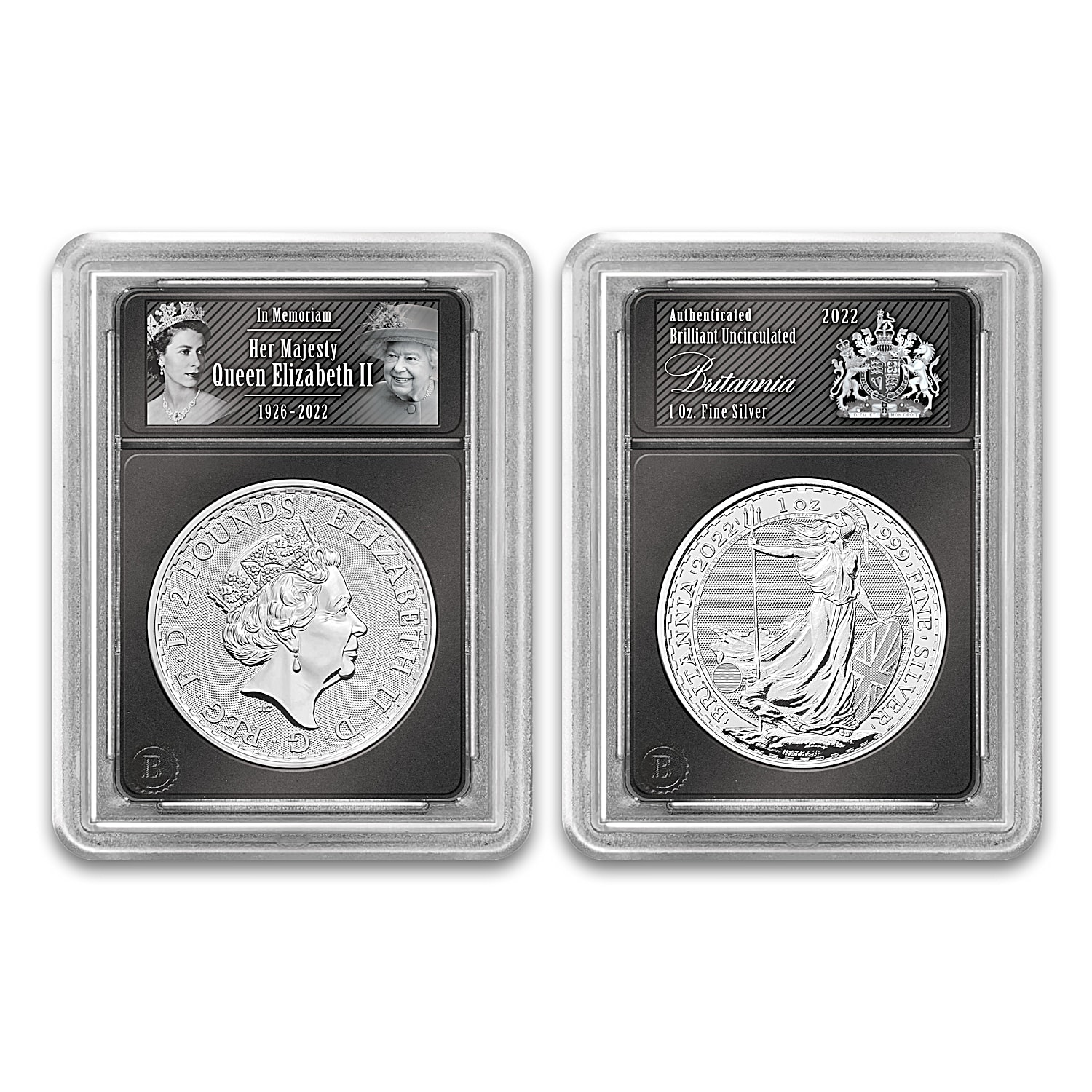 The Queen Elizabeth II Memorial One Oz. 99.9% Silver The Queen Elizabeth II Memorial One Oz. 99.9% Silver