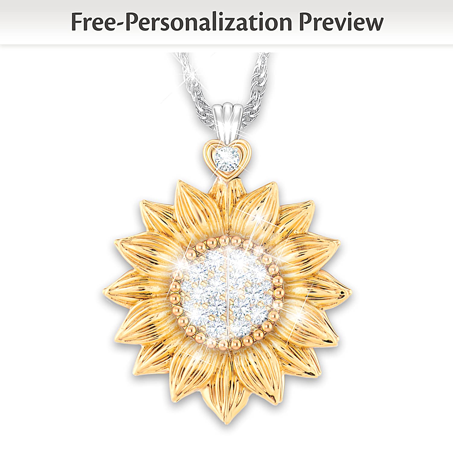 Personalized sunflower necklace shop