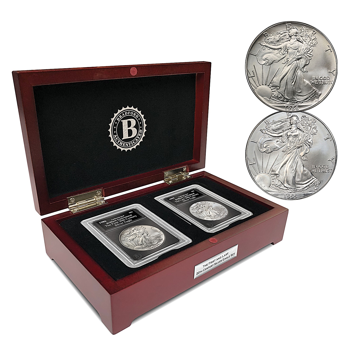 1986 アメリカ イーグル銀貨1オンス(41mmクリアケース付き) 新品
