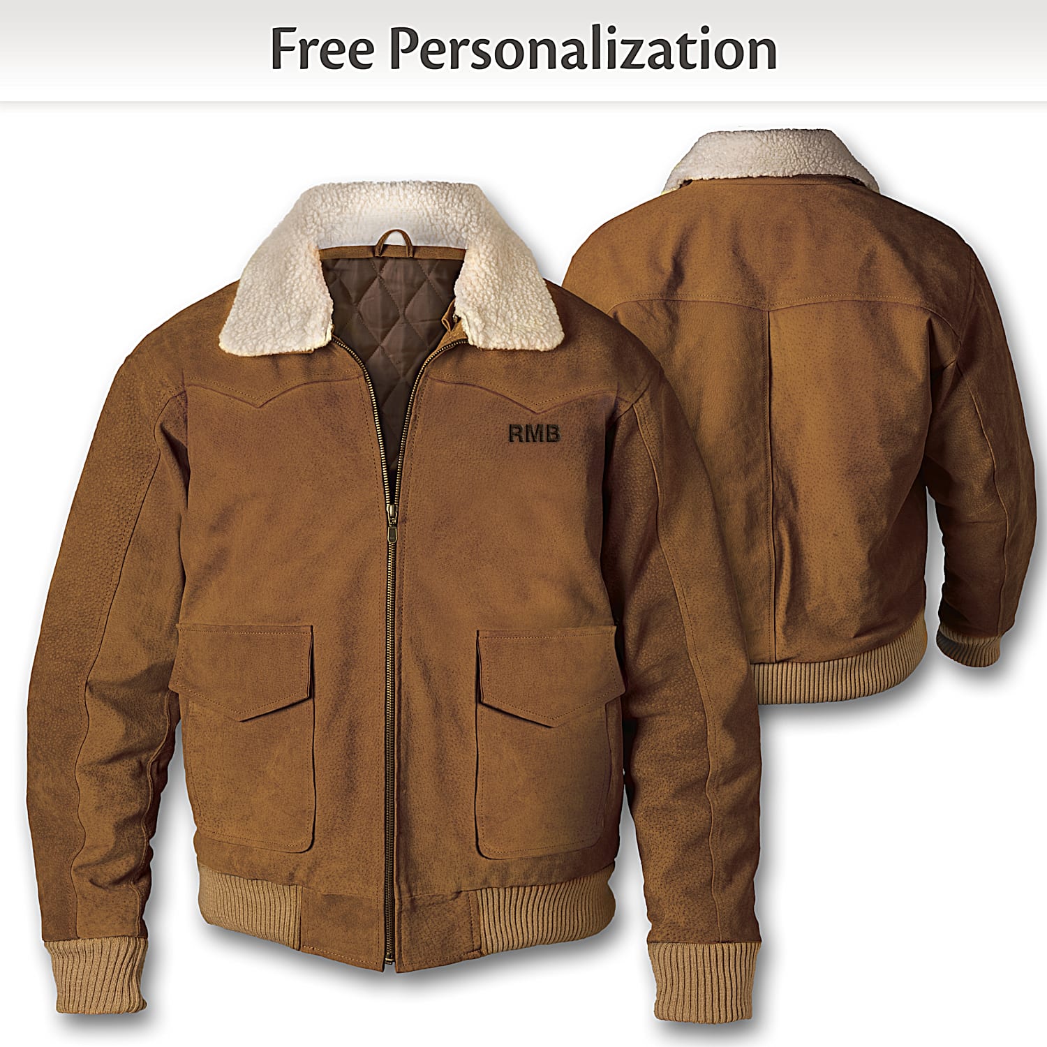 Brown Suede Bomber Jacket Featuring A Removable Ivory Sherpa Brown Suede Bomber Jacket Featuring A Removable Ivory Sherpa