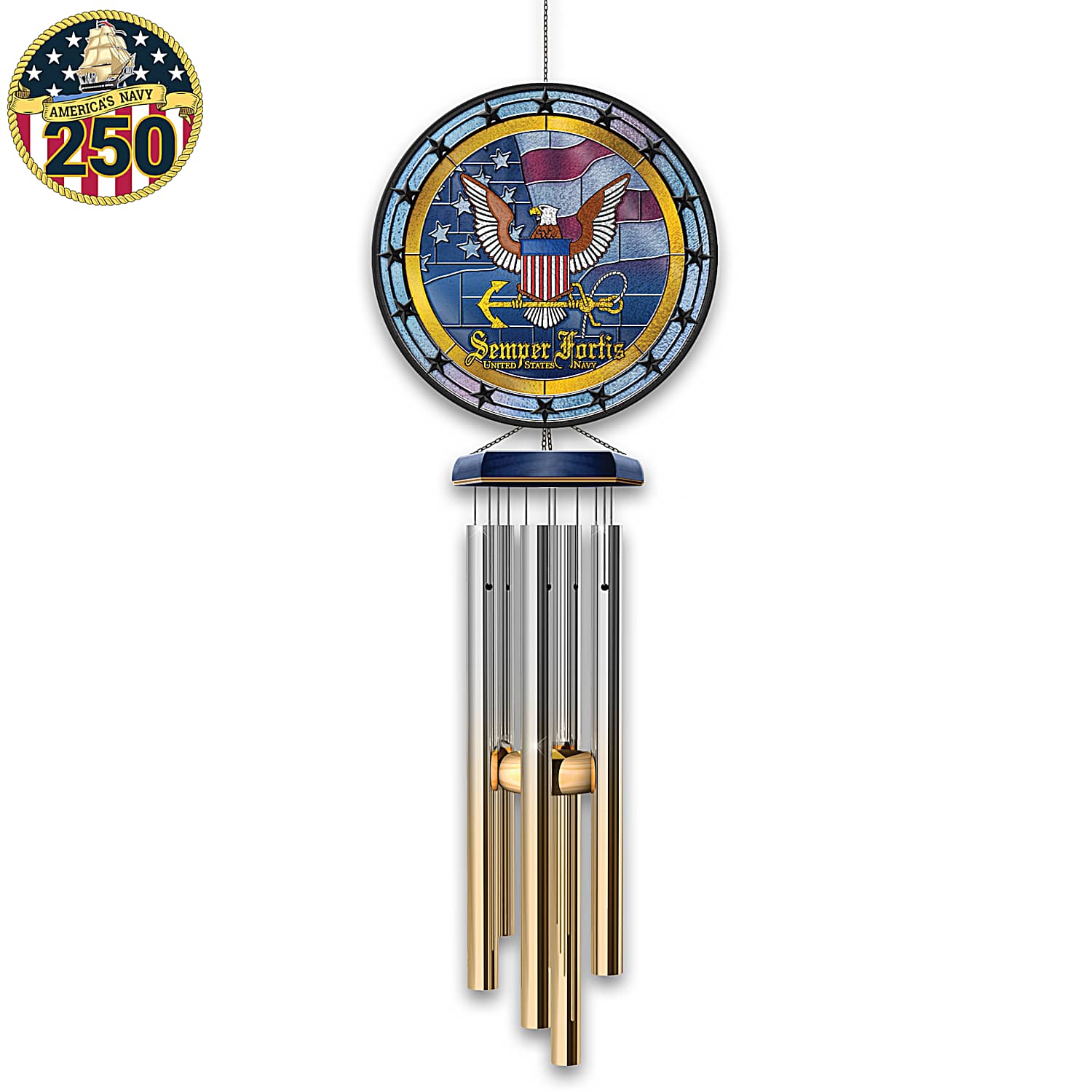 【超ポイントバック祭】 U.S. Navy Navy U.S. The Featuring Chime Wind Glass Stained トップス