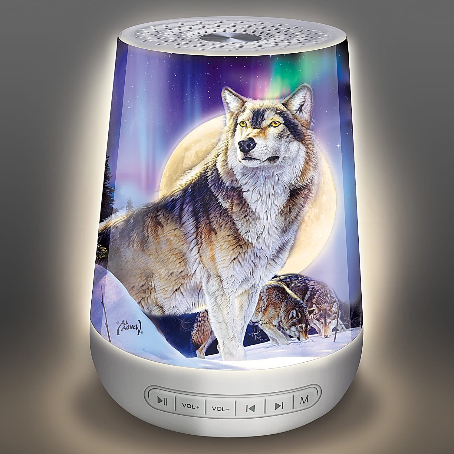 Illuminated Sound Machine Adorned With Wolf Art And Features 24 Soothing  Sounds To Enhance Sleep