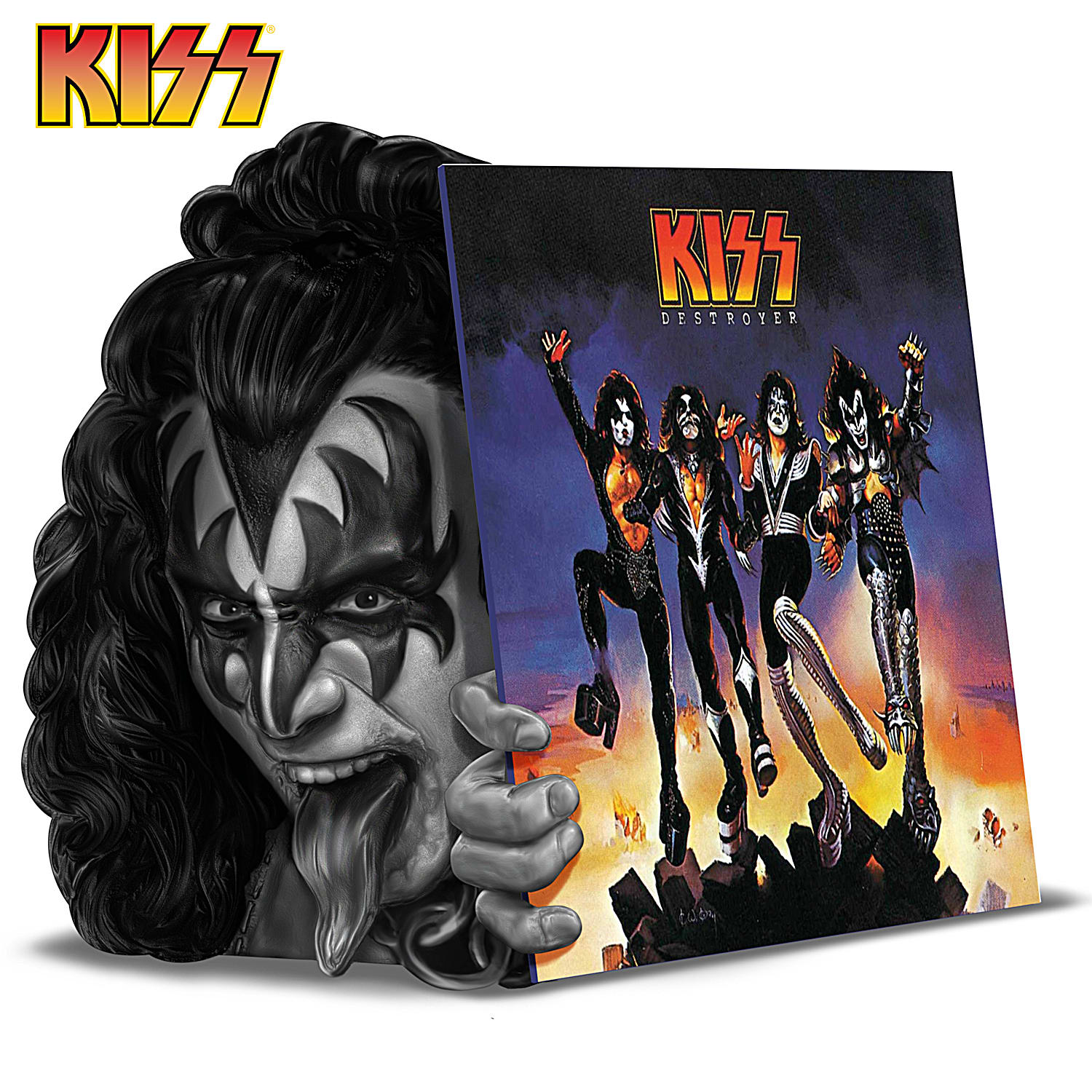 【貴重】lloy CD/DVD3枚セット demoCDおまけ付き KISS Sculpture With Replicated Full-Color KISS Artwork From