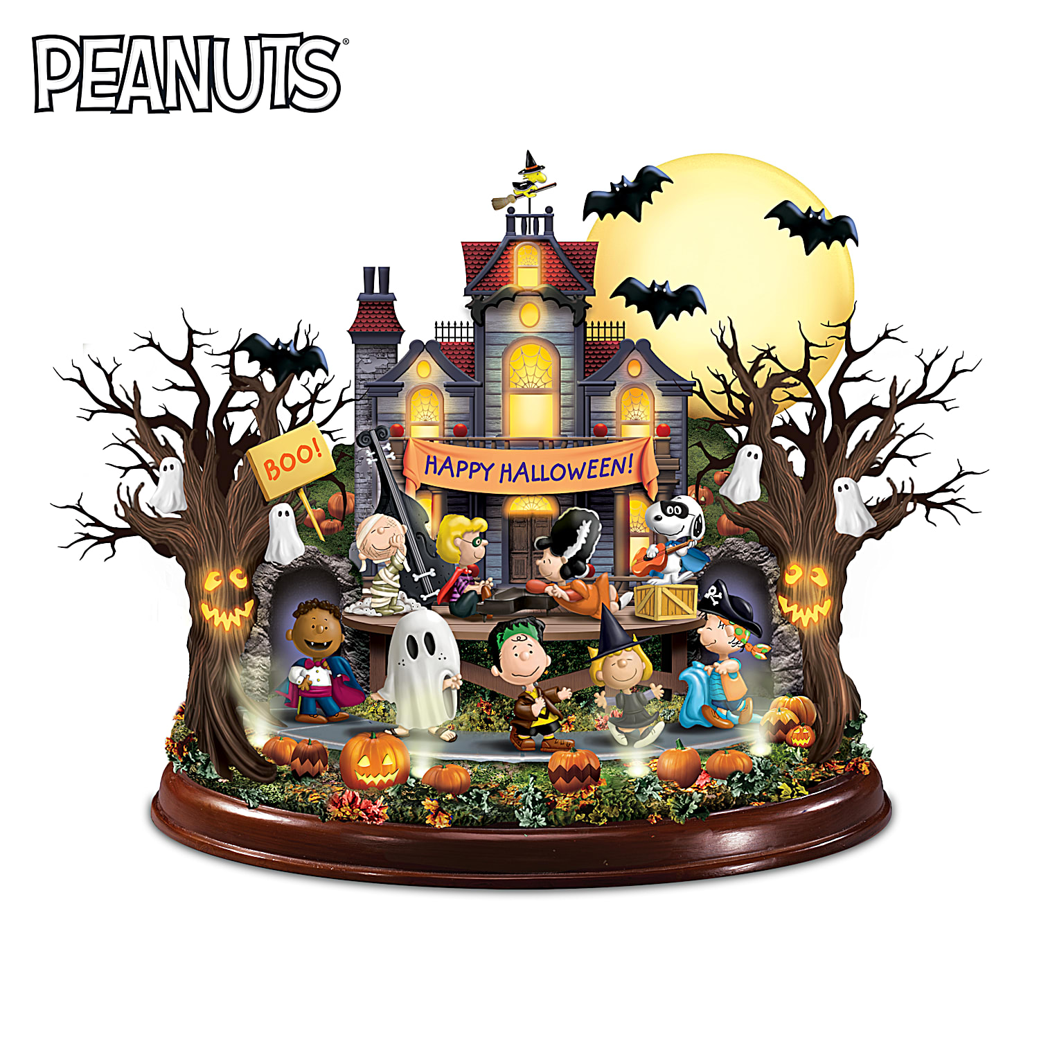 Peanuts Halloween Monster Bash Illuminated Musical Tabletop Sculpture That Rotates With Hand Painted Figures Of All Your Favorite Characters