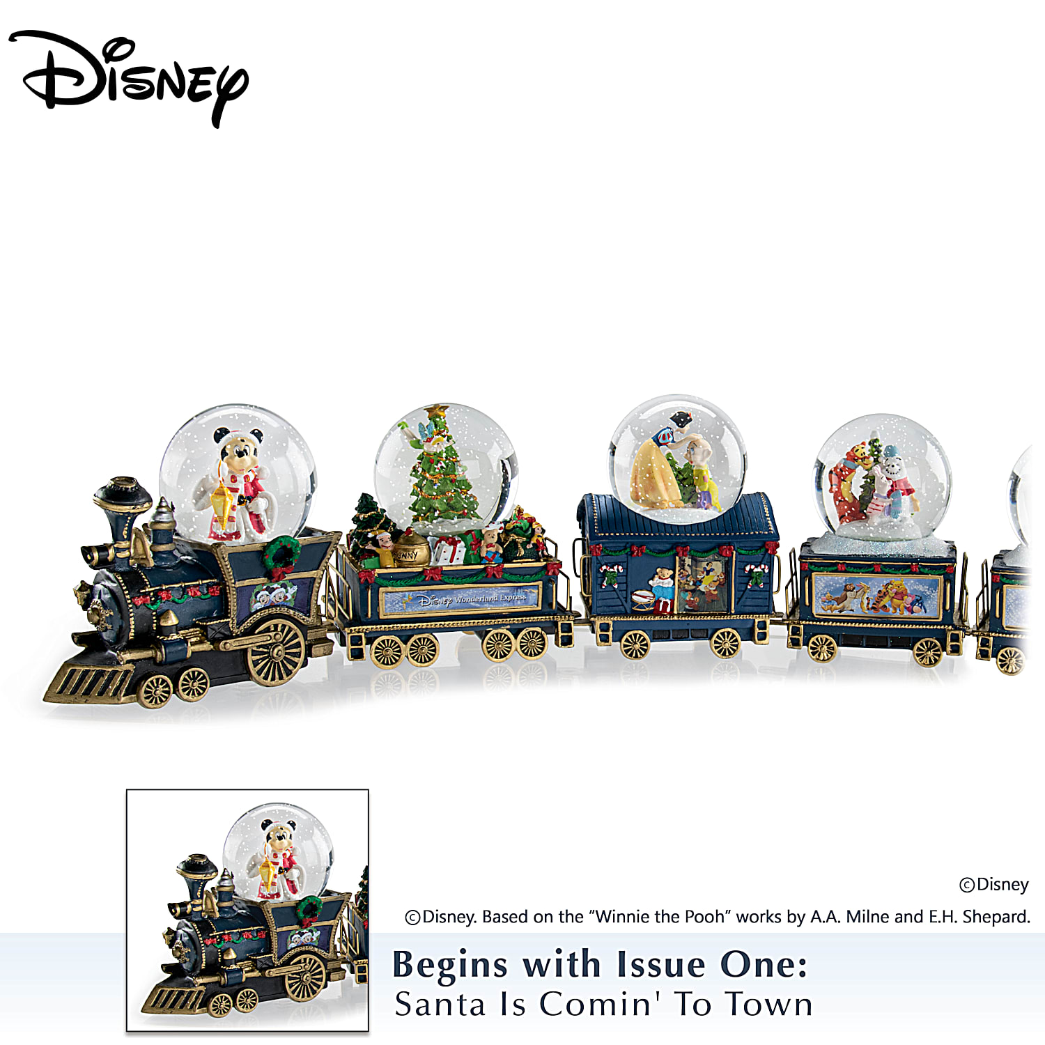 Holiday Express: Musical Water Snow Globe with Children Riding a Train