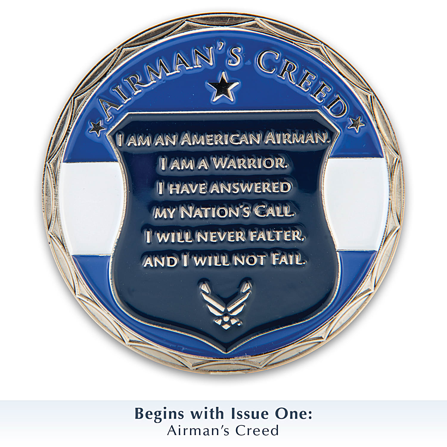 U.S. Air Force Commemorative Challenge Coin Collection With Glass Display  Case