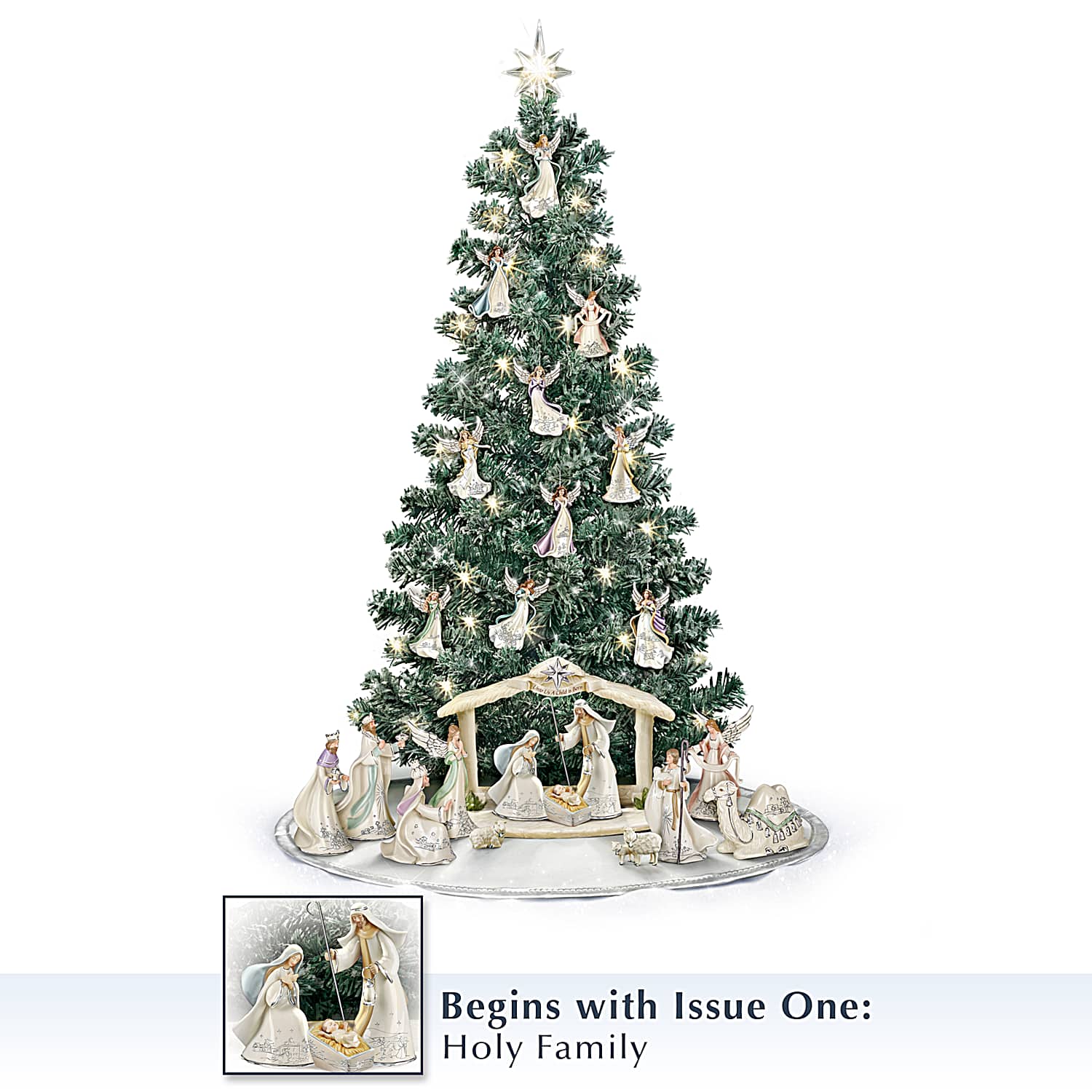 Silver pre lit christmas tree discount