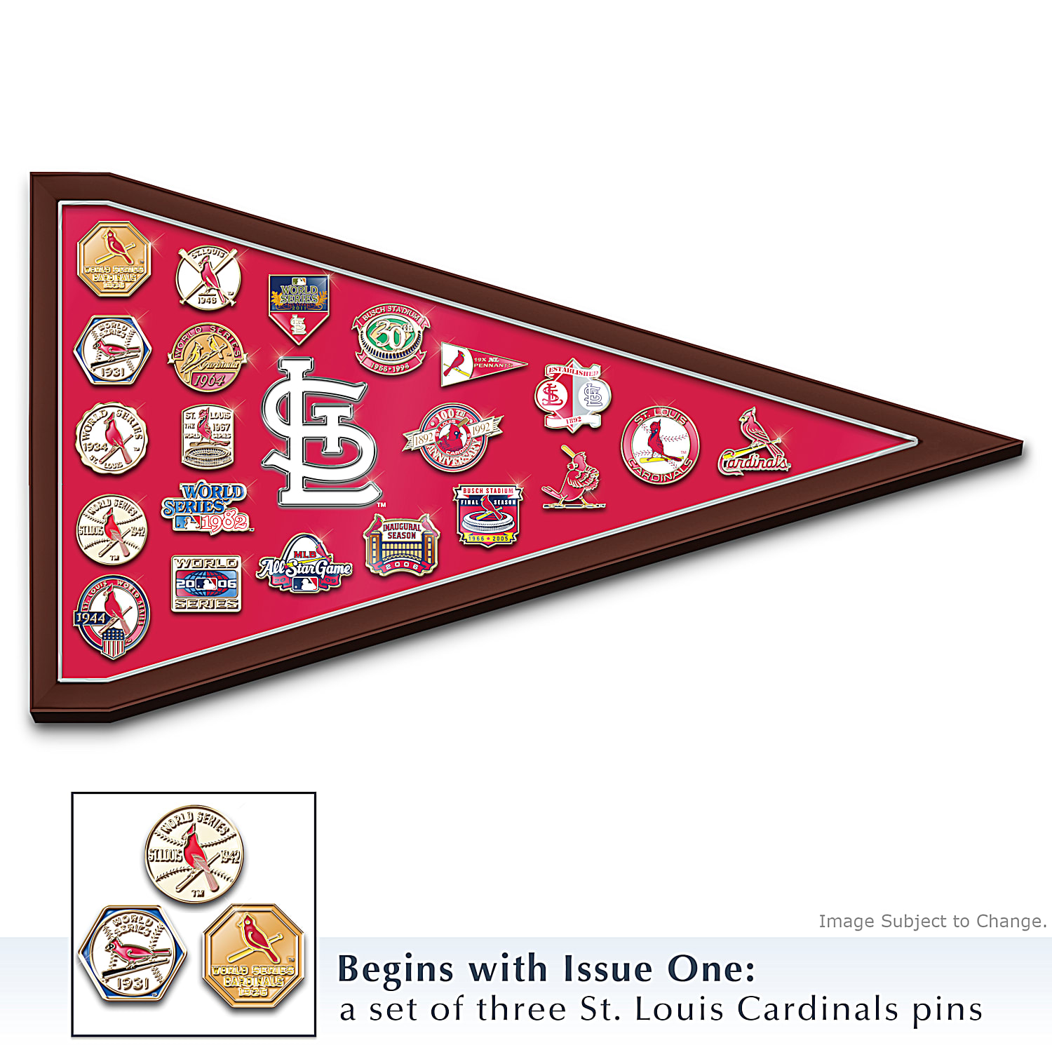 St. Louis Cardinals MLB Commemorative Pin Collection Featuring 21