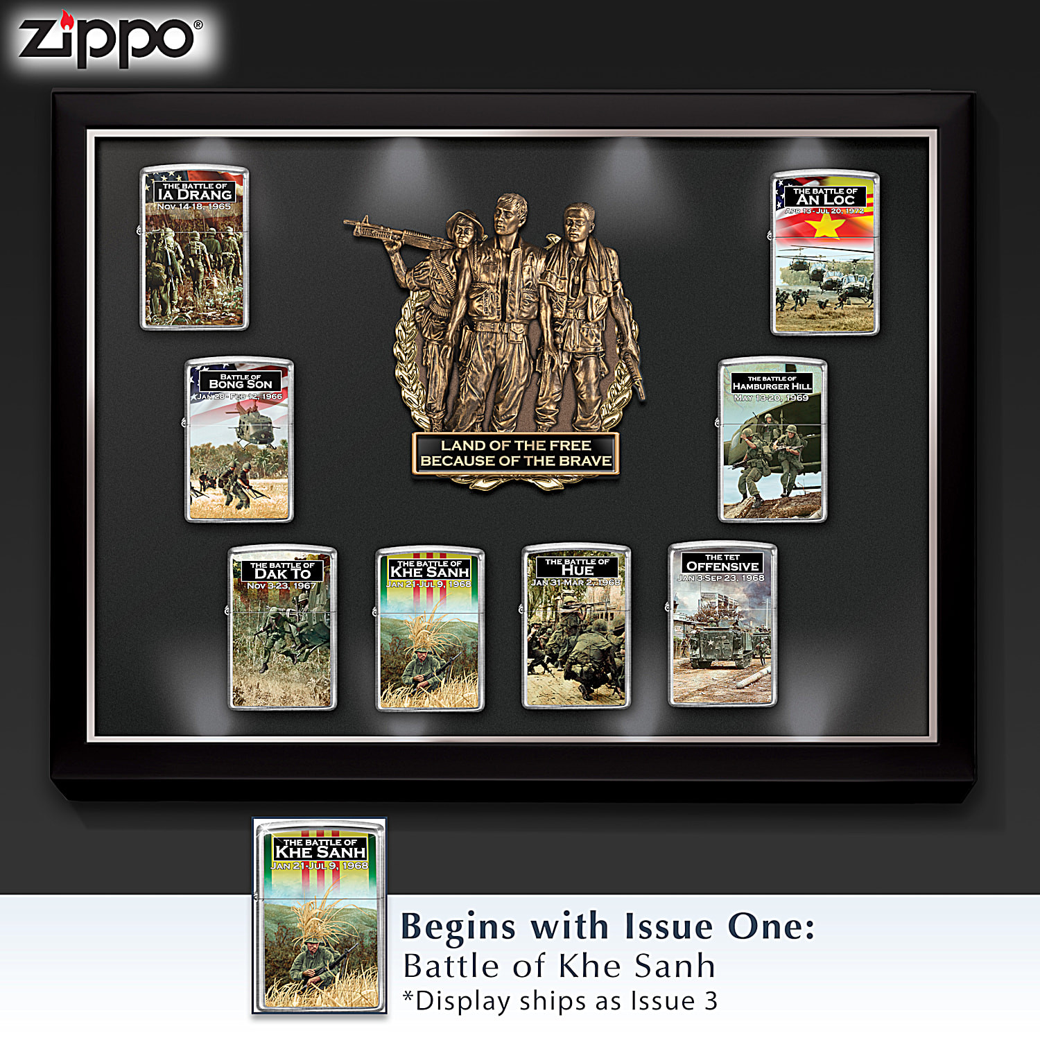 Greatest Battles Of Vietnam Zippo Lighter Collection Featuring