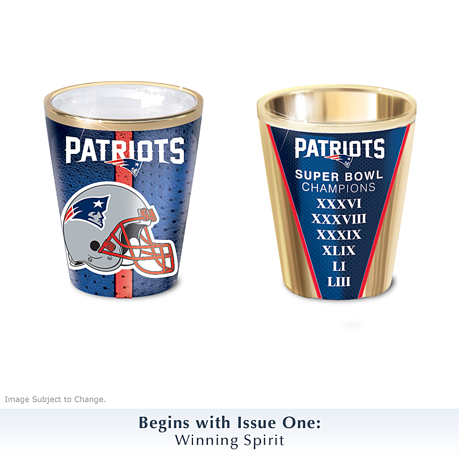New England Patriots NFL Shot Glass Collection Featuring TeamColors And  Logo With Gleaming Luster Finishes