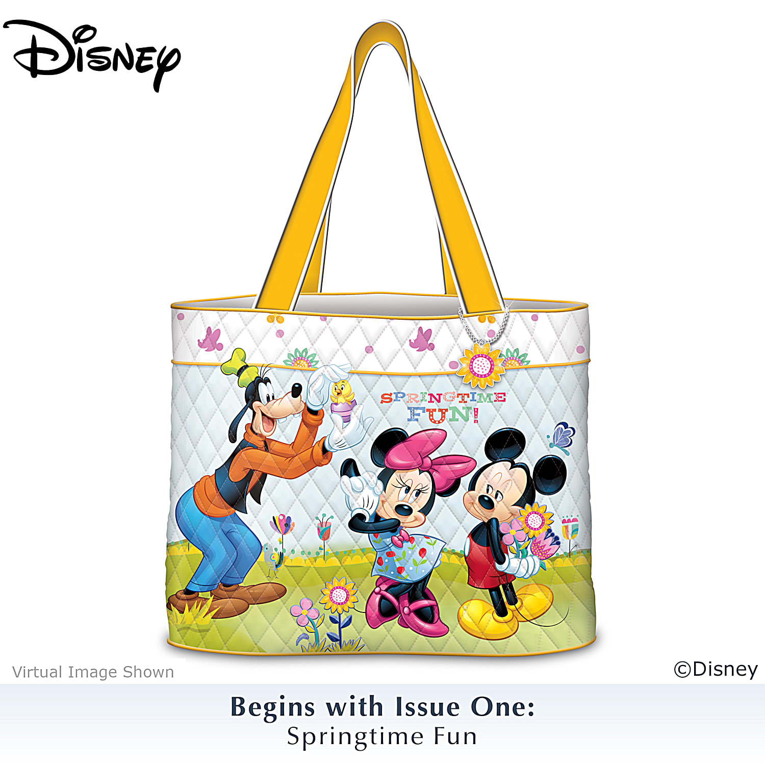Disney Mickey Friends Diamond Quilted Tote Bag Collection