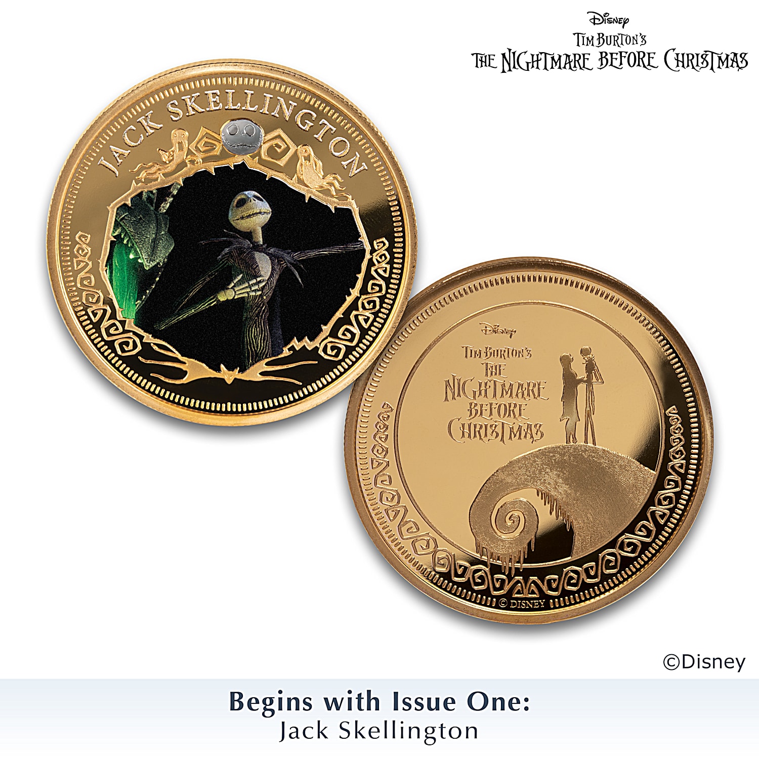 Disney Tim Burtons The Nightmare Before Christmas 24K Gold-Plated Proofs  With Images From Movie