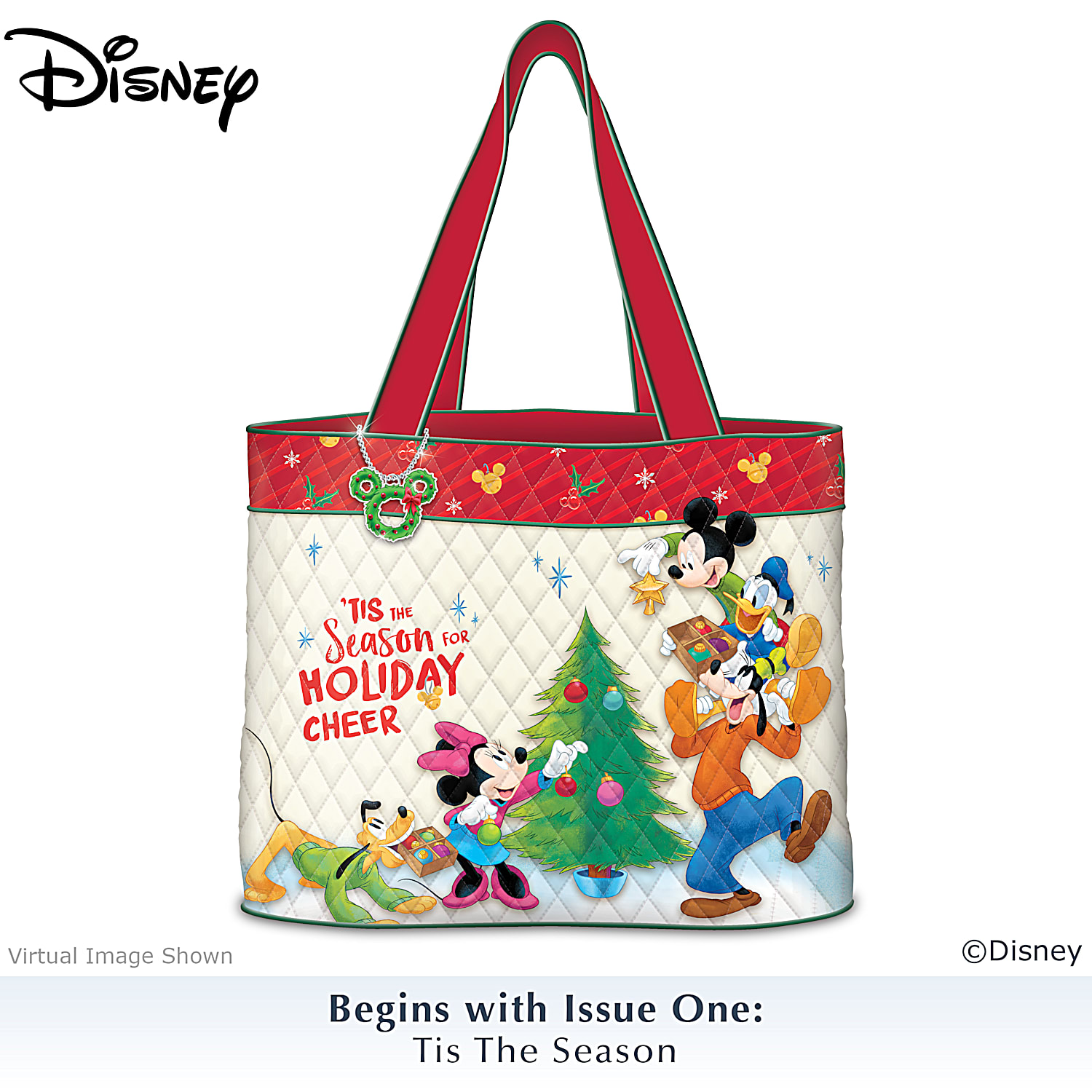 Disney Mickey & Friends Diamond Quilted Tote Bag Collection Adorned With  Colorful Disney Character Art And Matching Charms