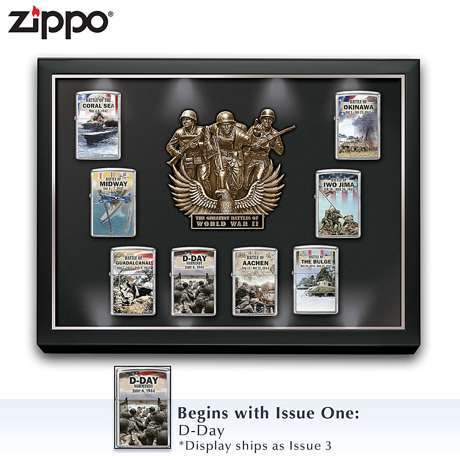 Zippo® Lighters Featuring Real WWII Battle Photos And Comes