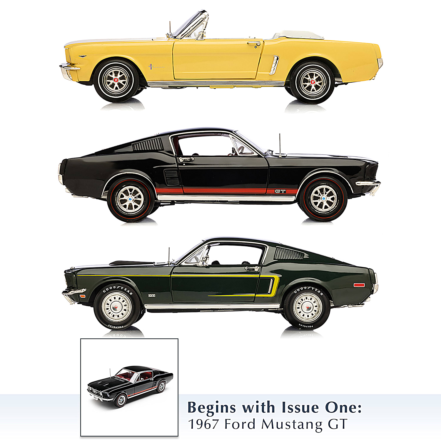 1:18-Scale Ford Mustang Diecast Car Collection Featuring The 1967 GT, The  1968 2+2 Fastback And More