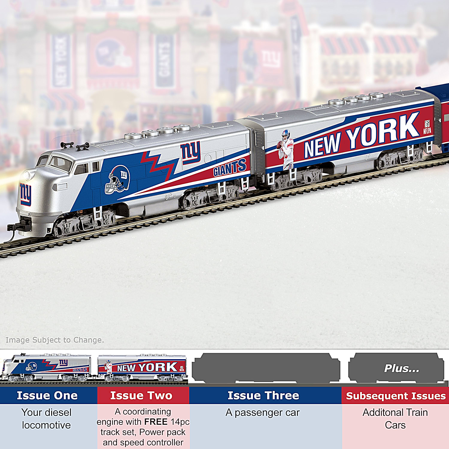 Collectible NFL Football New York Giants Express Electric Train