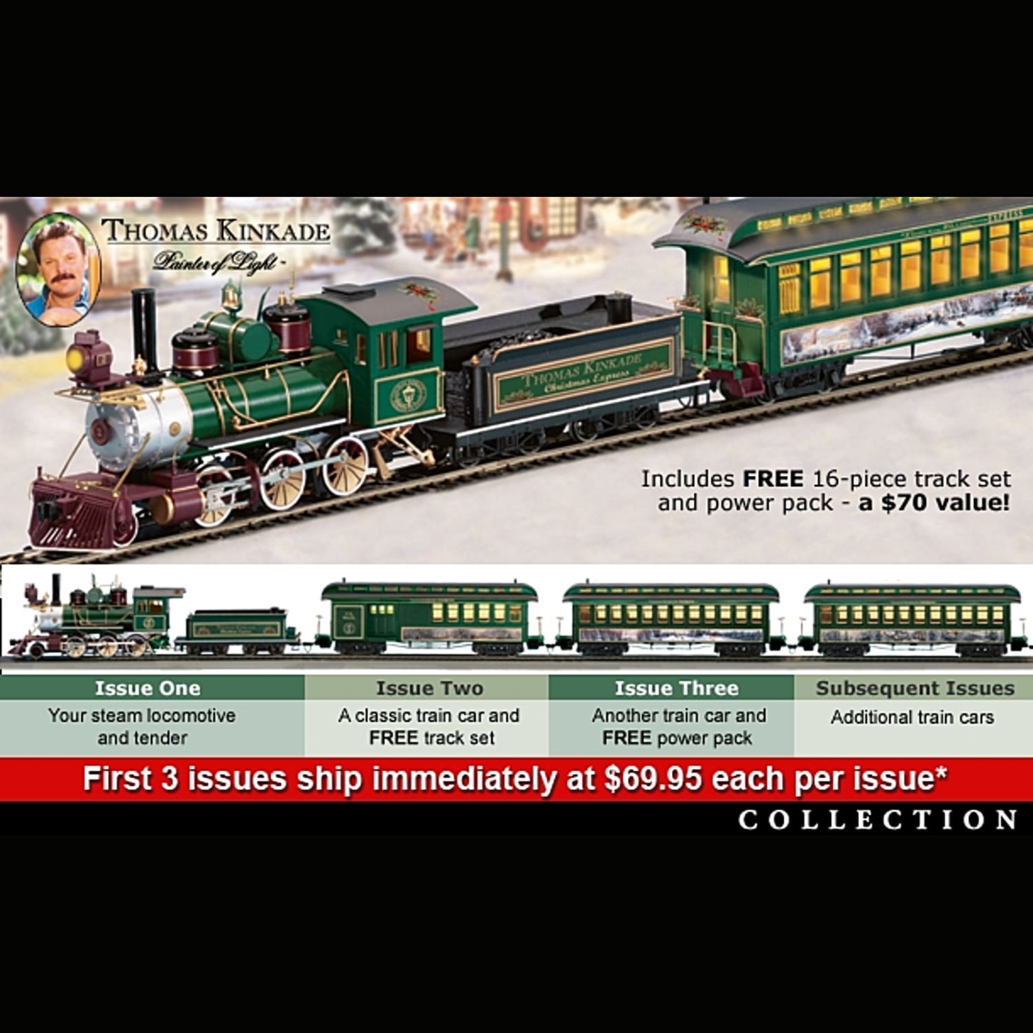 Thomas kinkade train 2025 set for sale