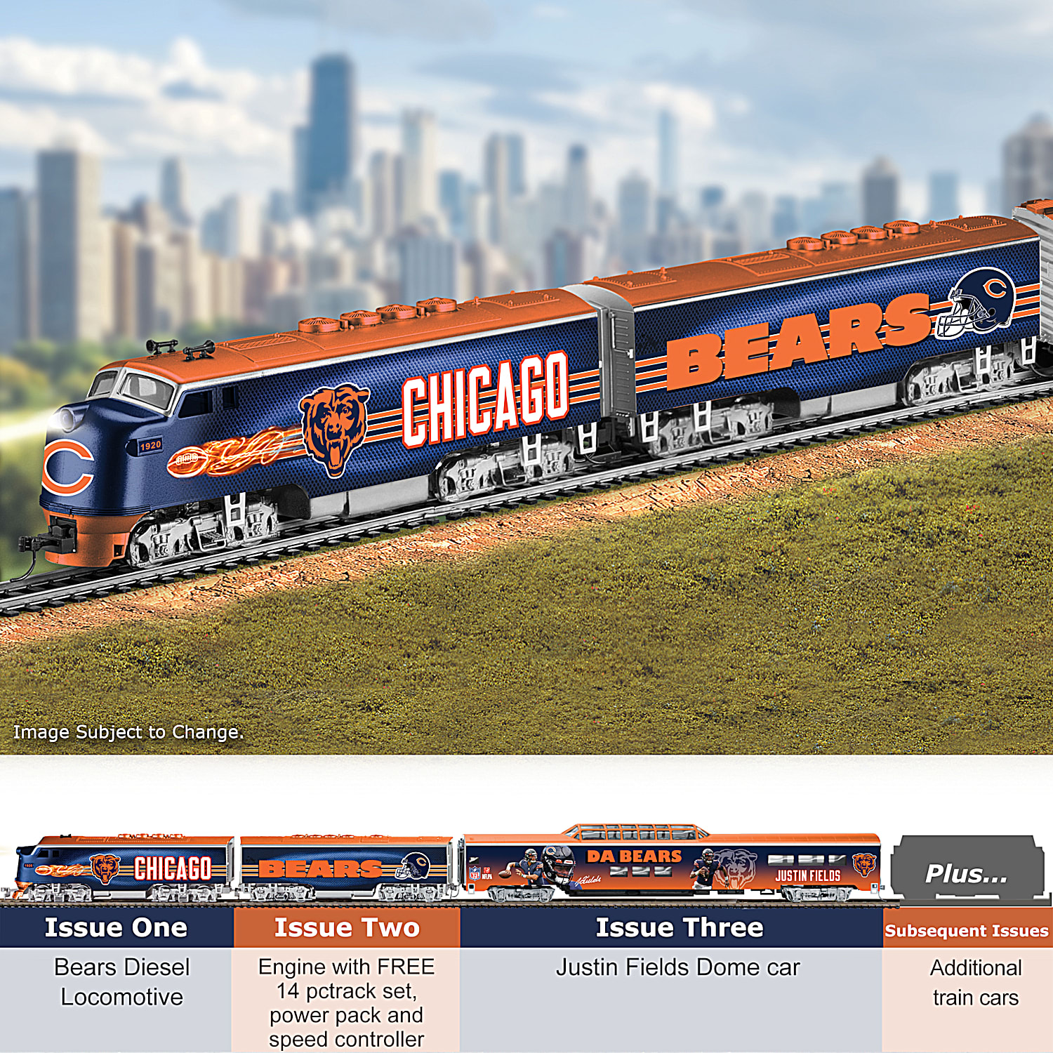 MasterPieces NFL Chicago Bears Sports Toy Train 