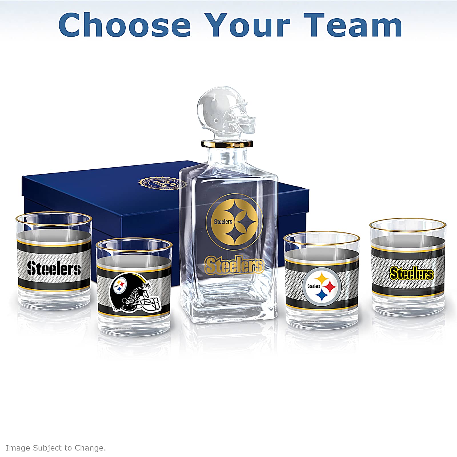 NFL Decanter And Glasses Set: Choose Your Team