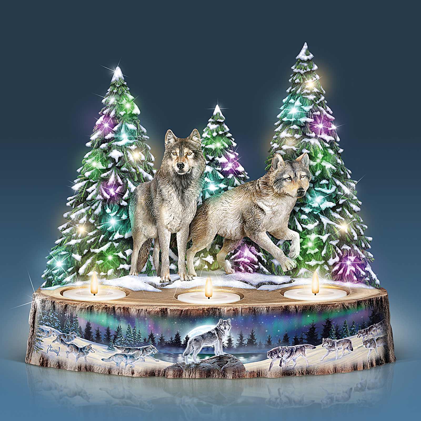 Ebros Keltische Wolf Schmuckdose – Handbemalt, Polyresin, Ca. 11,4x8,3x6,3 Cm