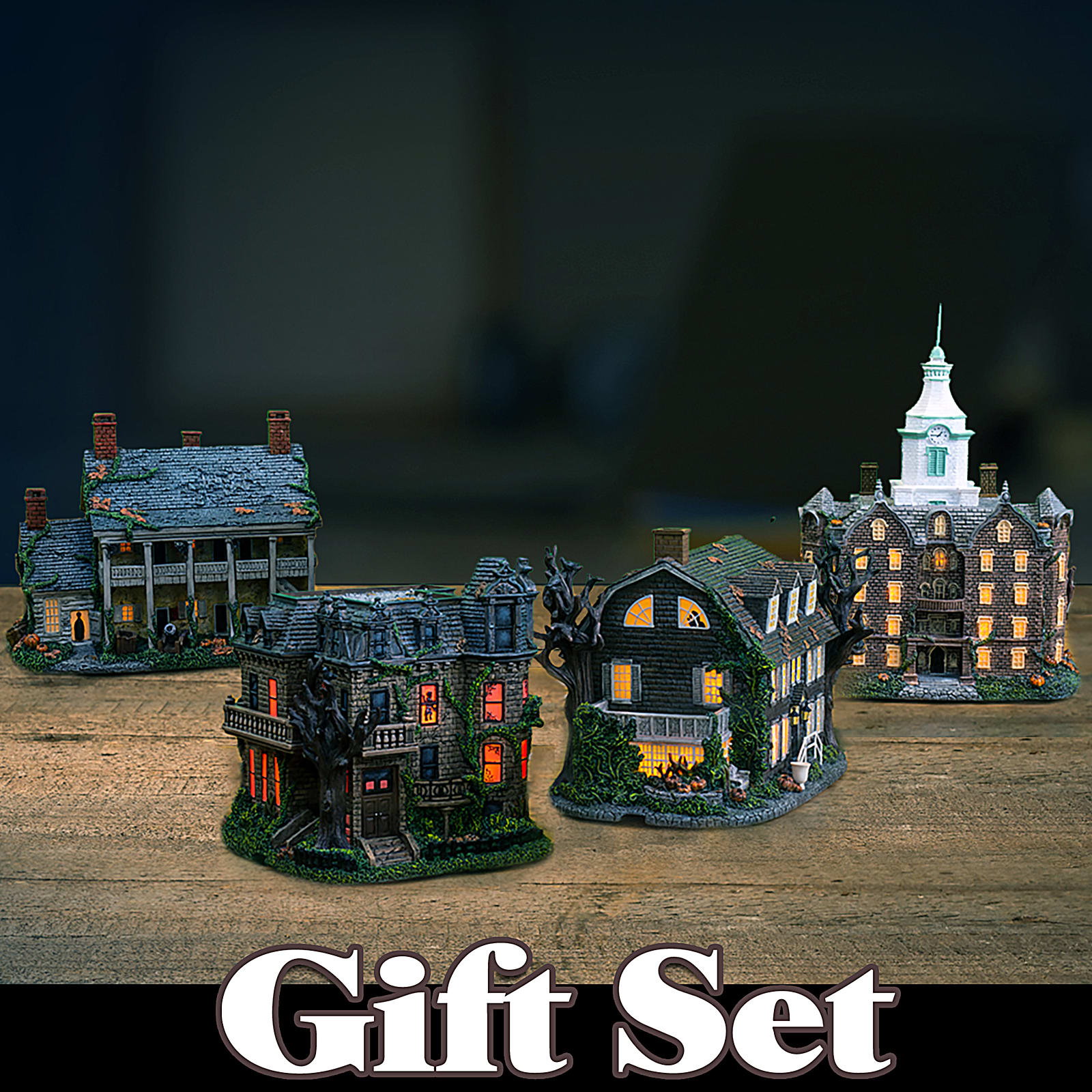 "America's Most Haunted" Illuminated Halloween Village Set