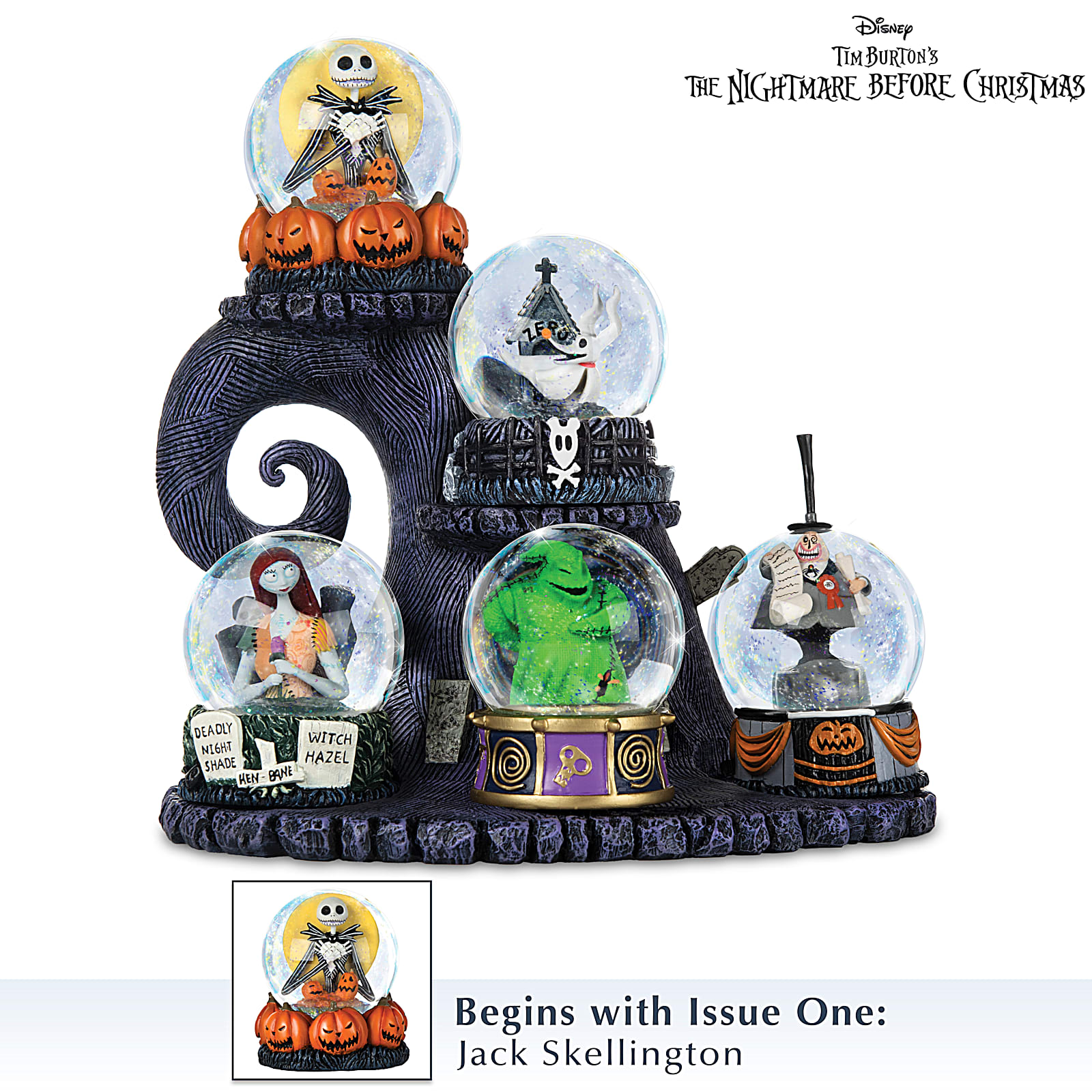 The Nightmare Before Christmas Glitter Globes With Display