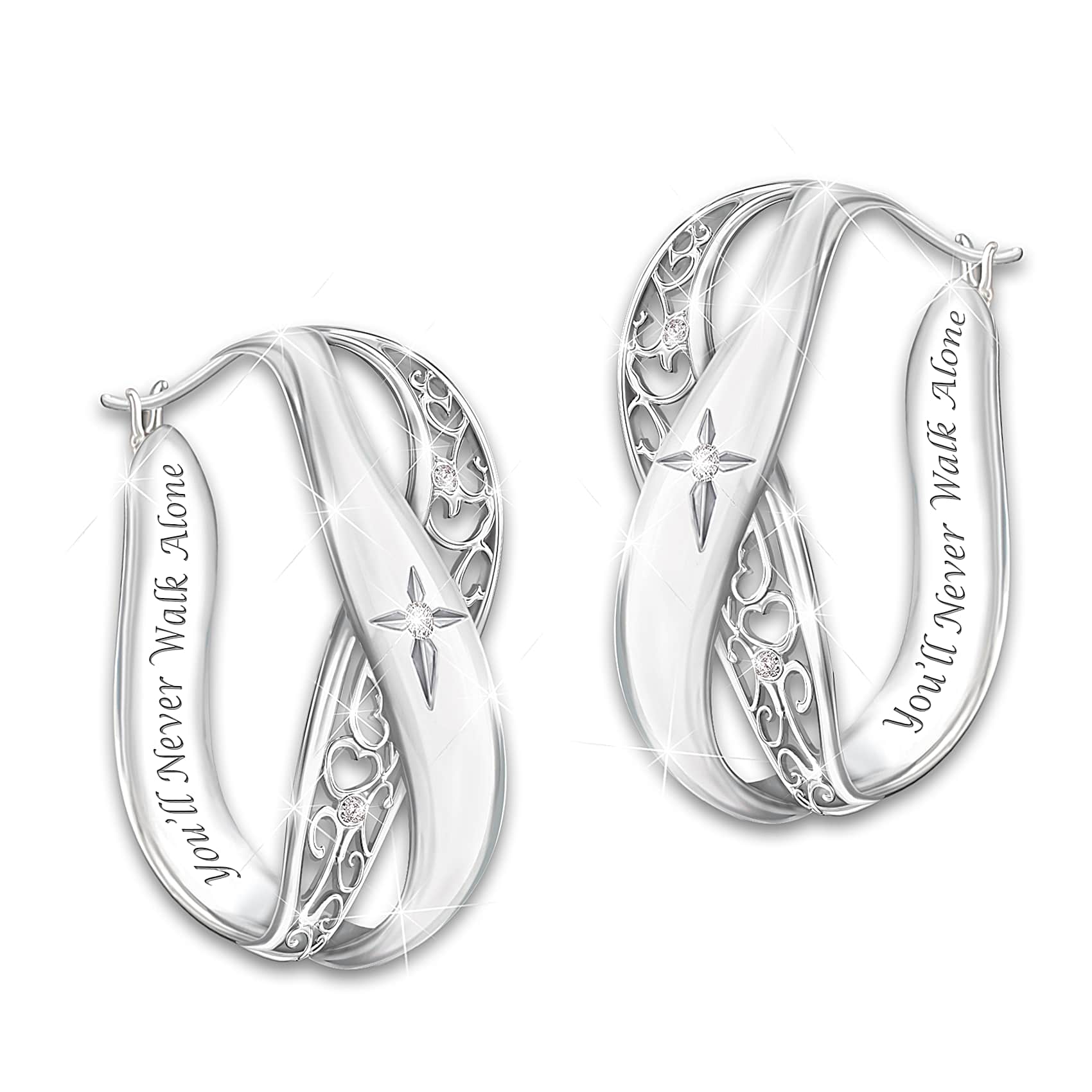 Pure Faith Womens Religious Diamond Earrings Featuring A Unique