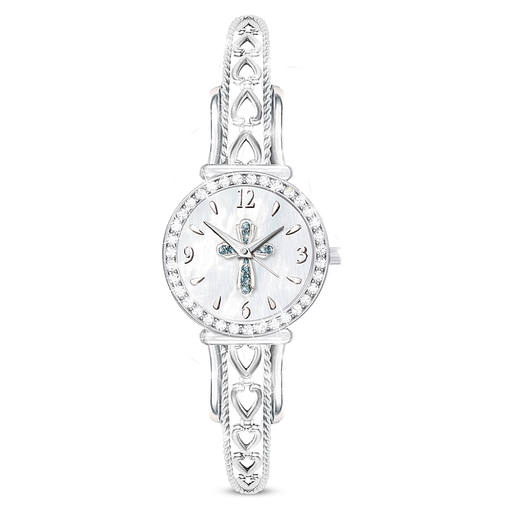 Crystal gem encrusted white watch NWOT CRANT BLING WATCH CRYSTAL I 5631342 – Watches International, LLC main image 2