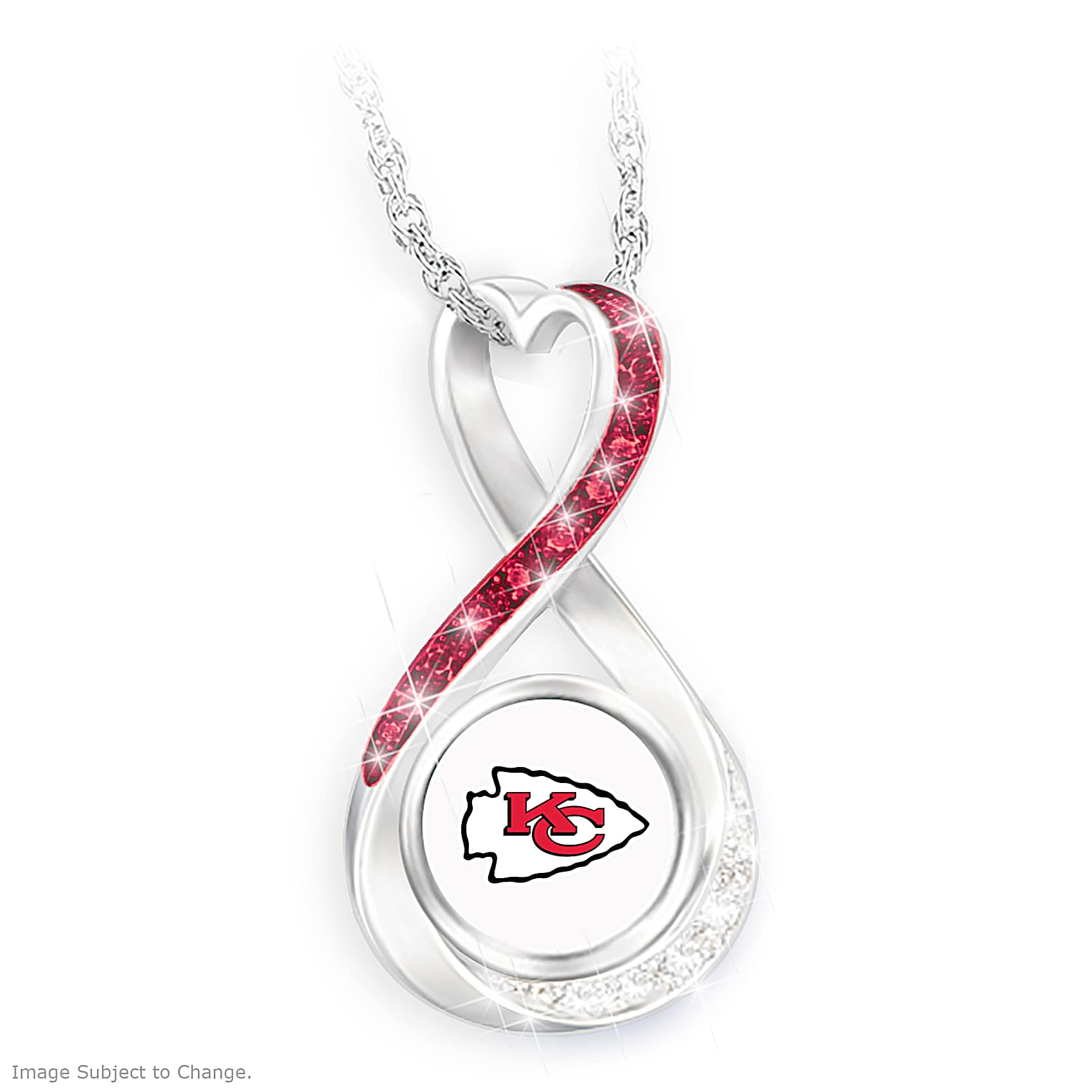 Kansas City Chiefs Forever Womens NFL Infinity-Shaped Pendant