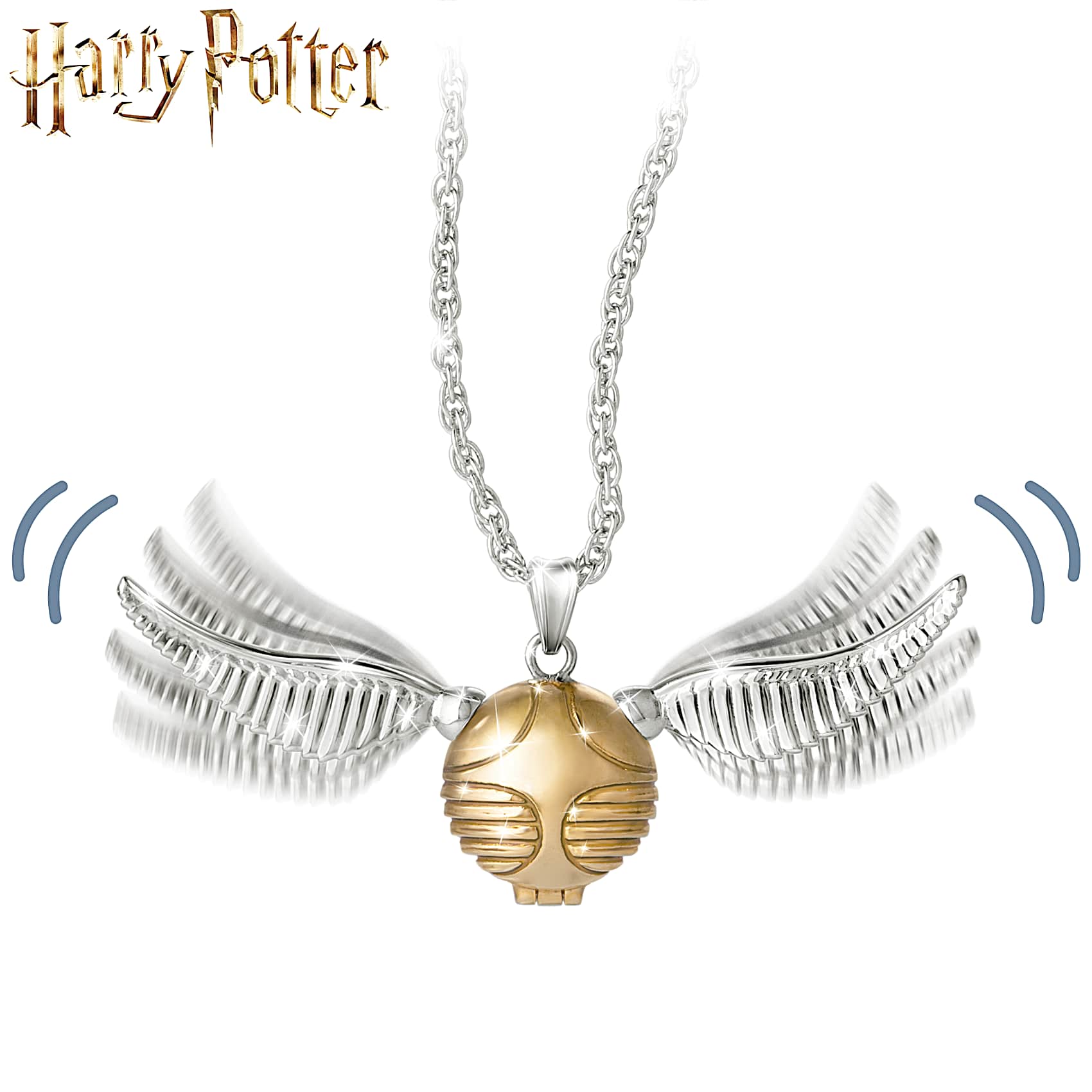 HARRY POTTER GOLDEN SNITCH Pendant With Fluttering Wings & A Smoky