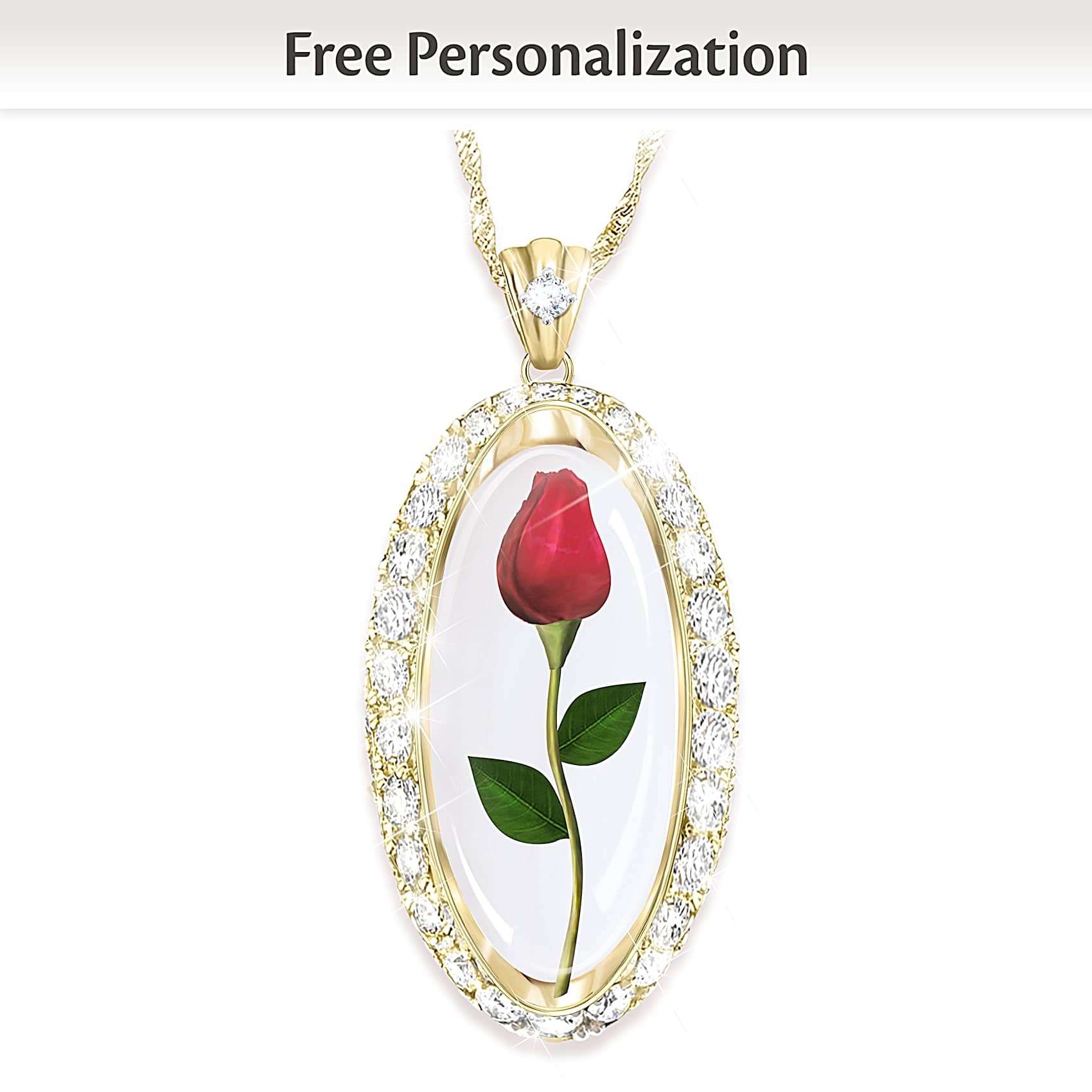 Personalized Forever Rose Necklace: Preserved Rose Pendant – The