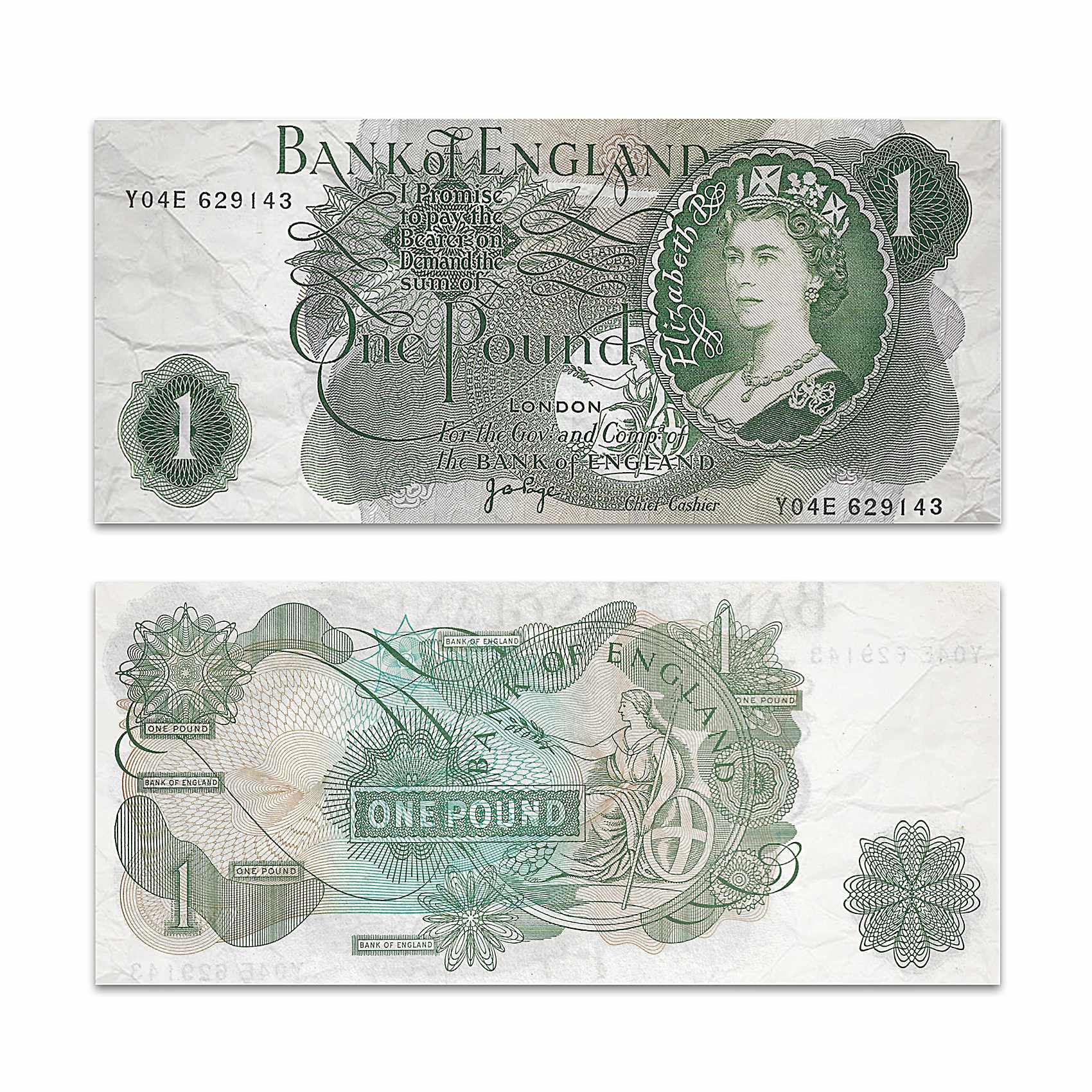 First-Ever Queen Elizabeth II £1 England Banknote Currency