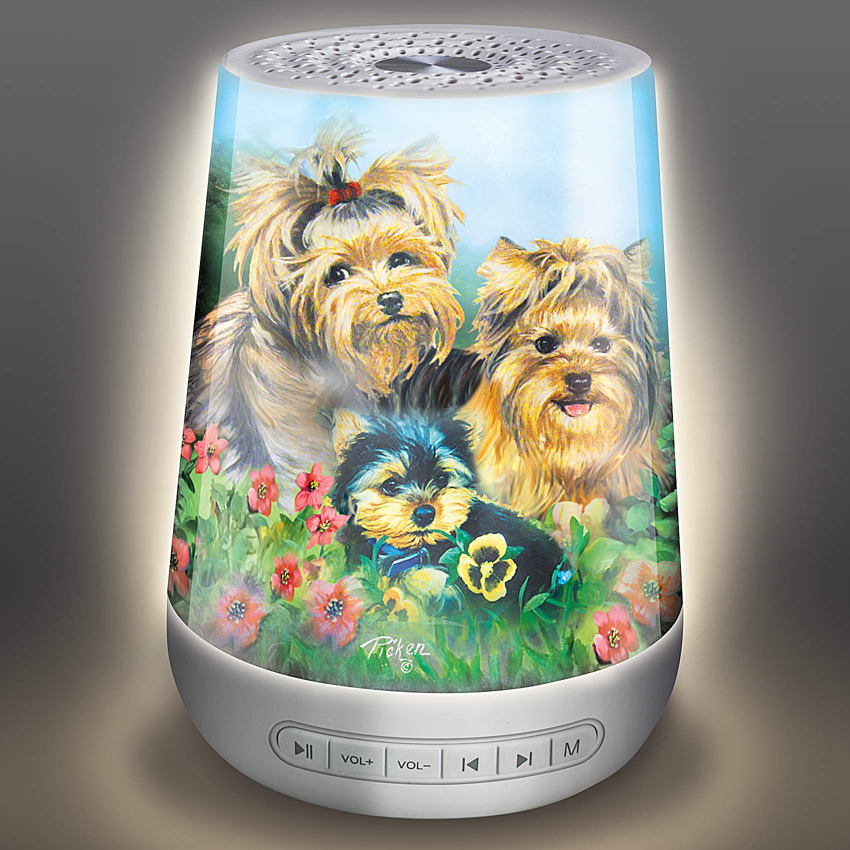 Sound Machine Adorned With Yorkie Art By Linda Picken & Features