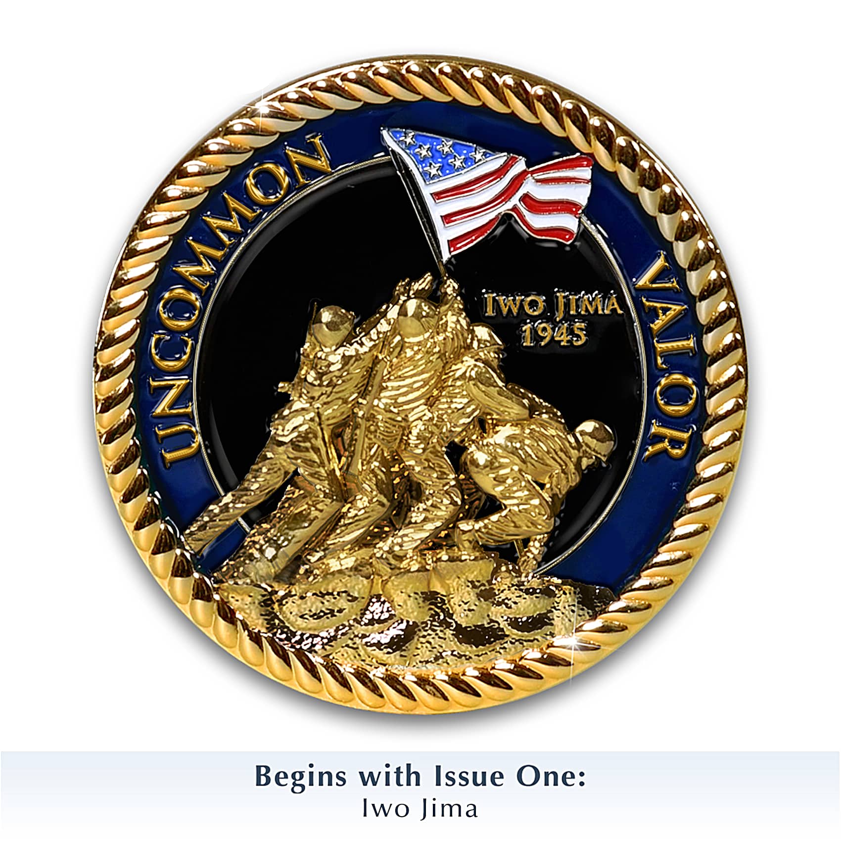 USMC Official Commemorative Challenge Coin Collection With Glass