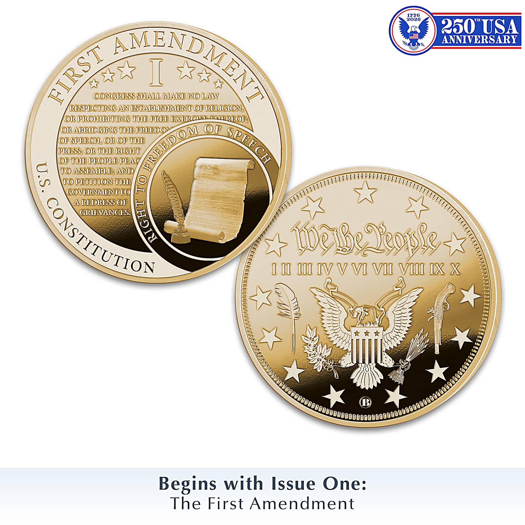 The U.S. Constitution 24K Gold-Plated Proof Coin Collection