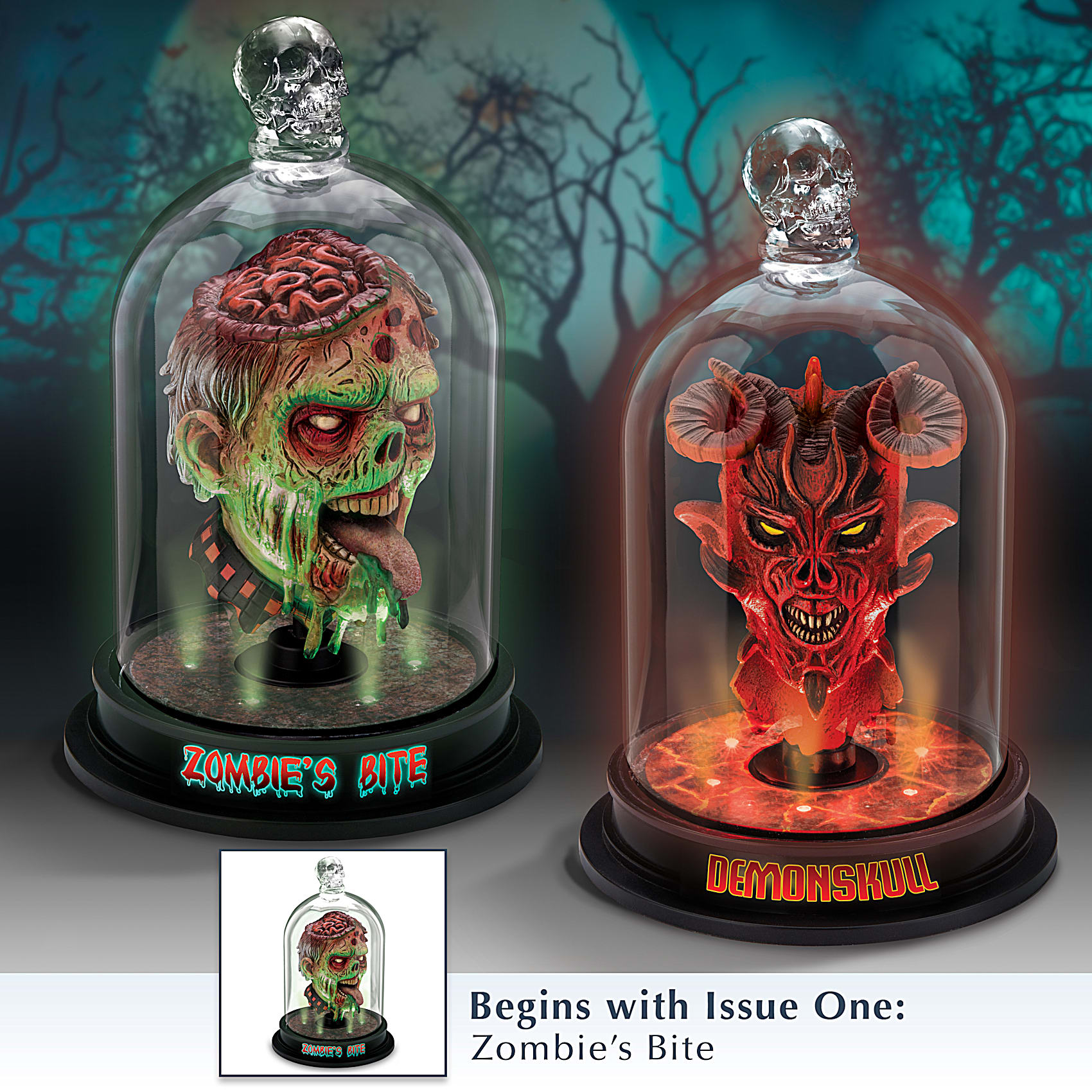 Heads Of Horror LED Illuminated Sculpture Collection Featuring