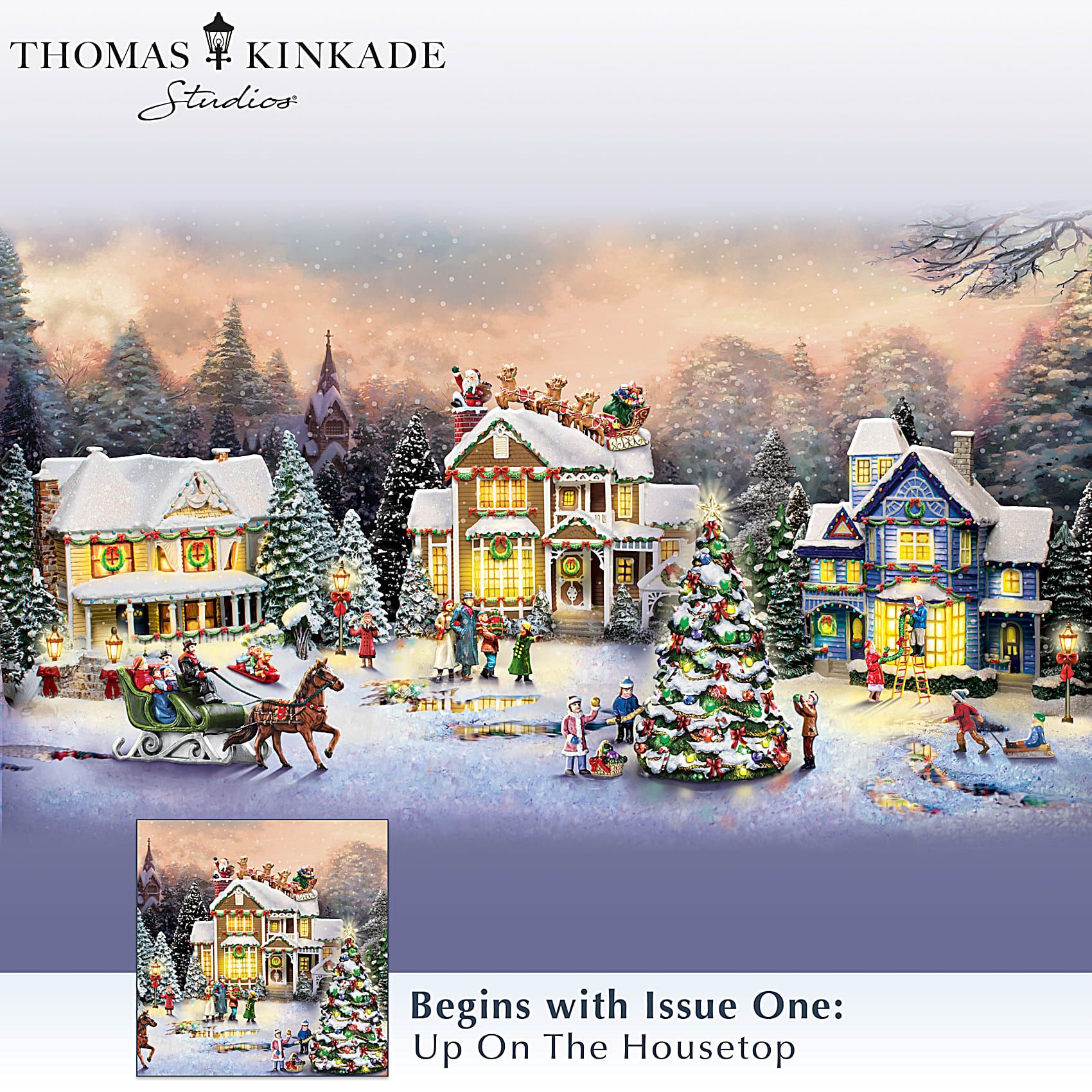 Thomas Kinkade Sounds Of The Season Hand-Painted Illuminated