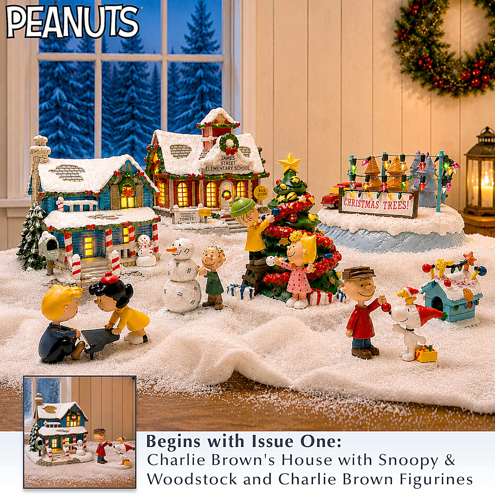 PEANUTS Illuminated Christmas Village Collection