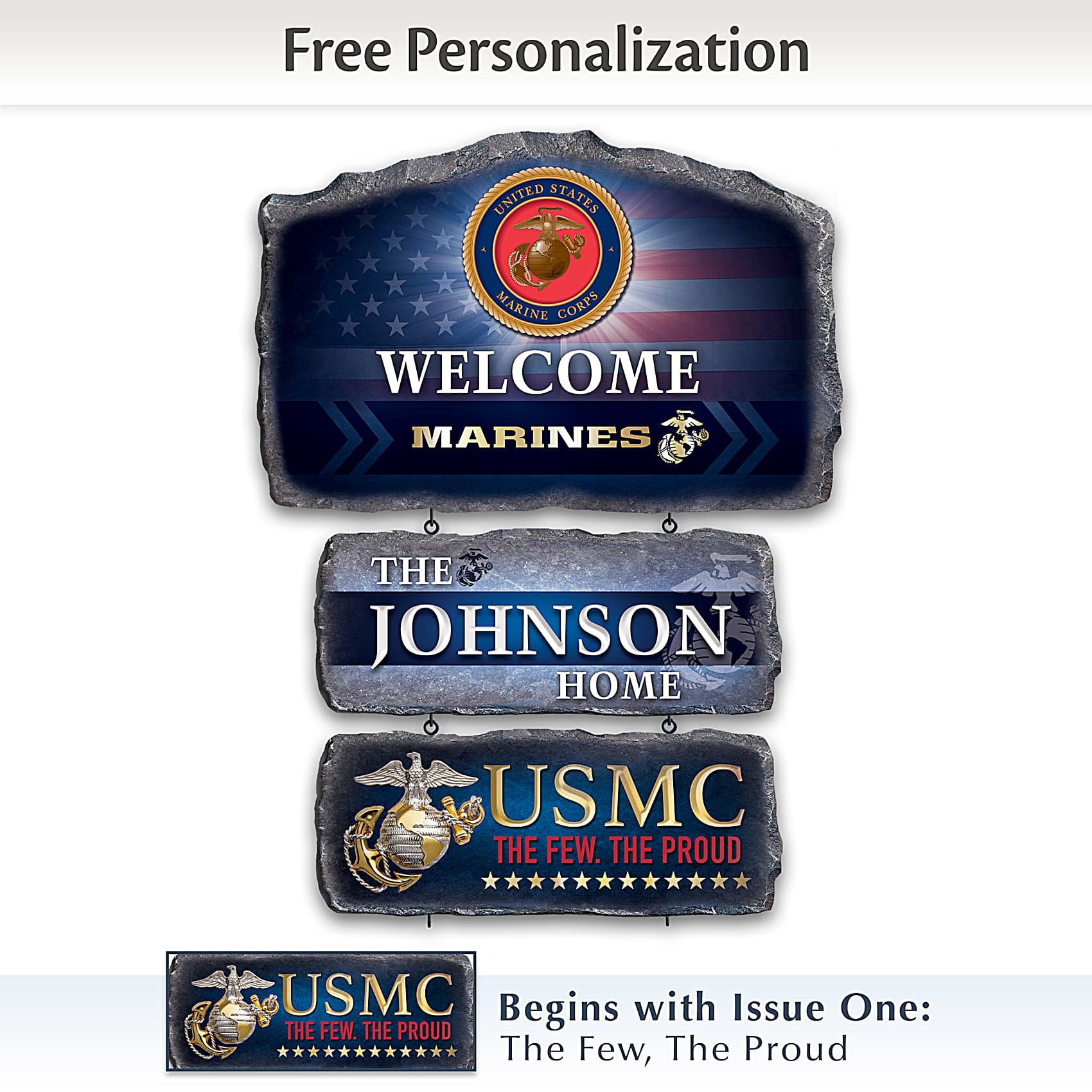 USMC Personalized Family Name Welcome Sign – Military Gift – The