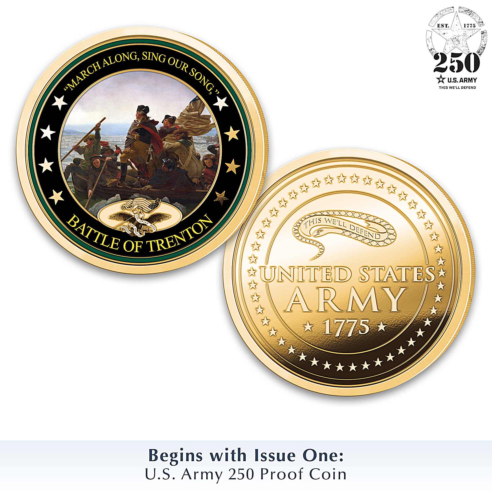 絵画 world coin Friends With Benefits The Army Goes Rolling Along 24K Gold-Plated Proof Coin Collection