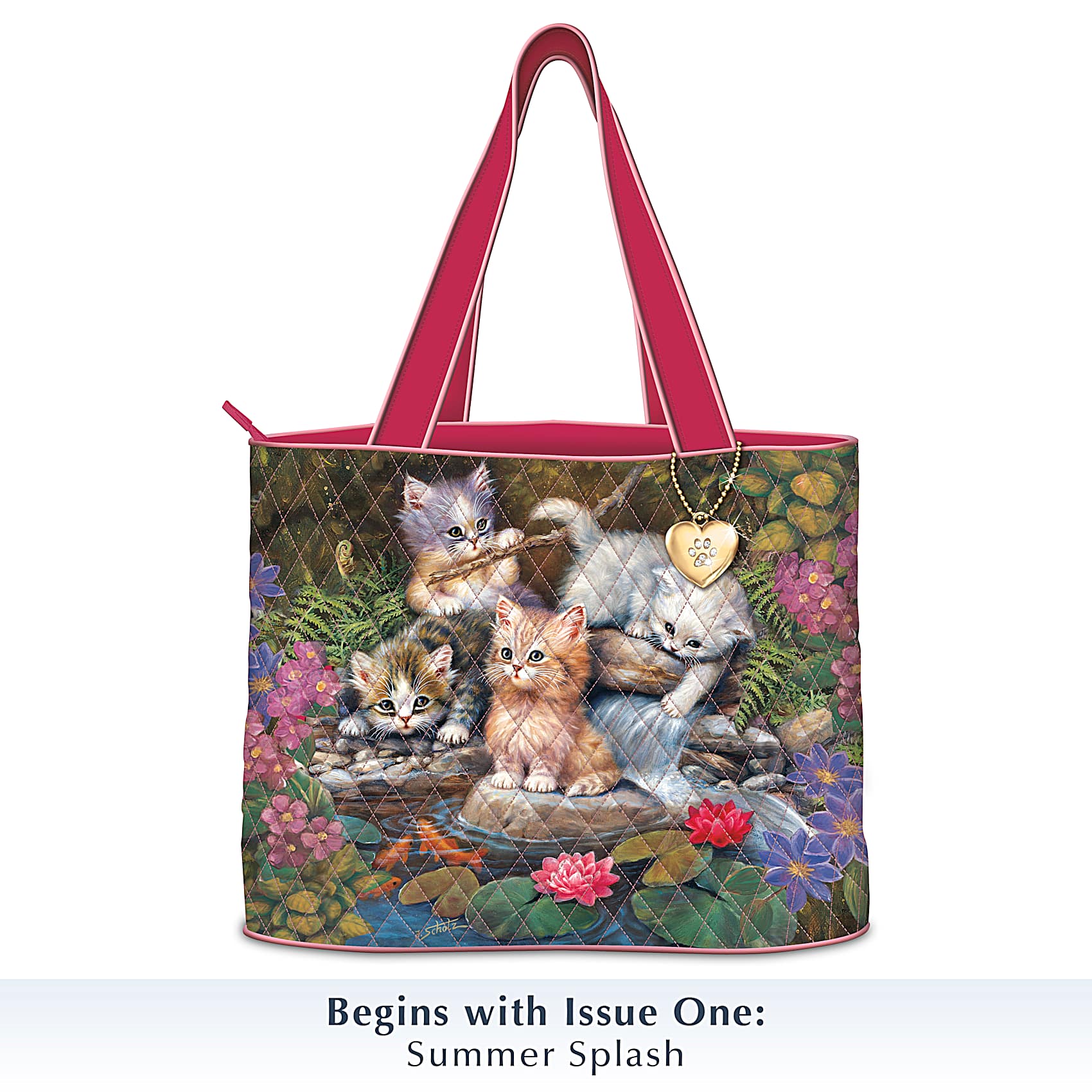 Jurgen Scholz Kitten Tales Of Adventure Womens Cat-Themed Quilted