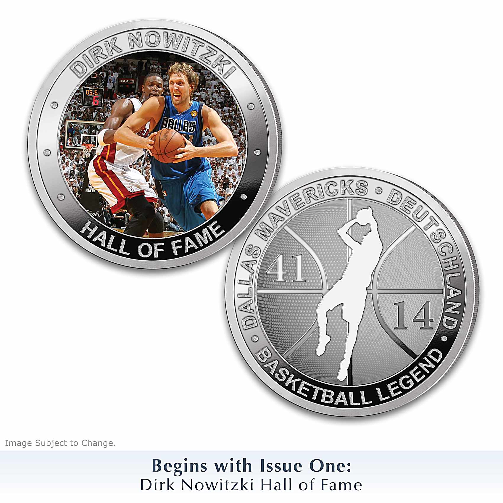 Dallas Mavericks Dirk Nowitzki 99.9% Silver-Plated Coins With 
