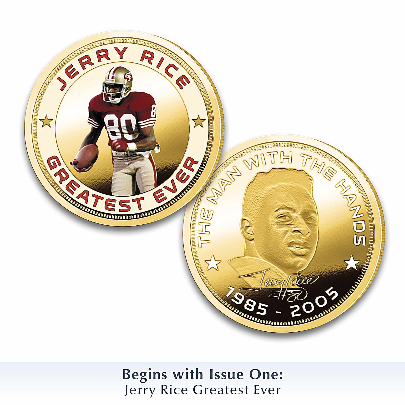 Jerry Rice Golden Brass Tributes Adorned With Images Of The Hall