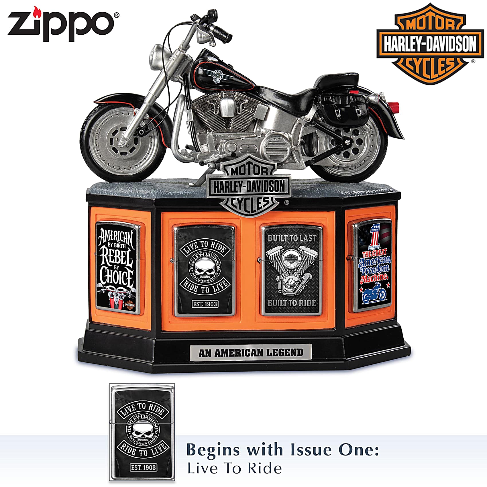 Zippo® Lighters With Harley-Davidson® Imagery & A Motorcycle 
