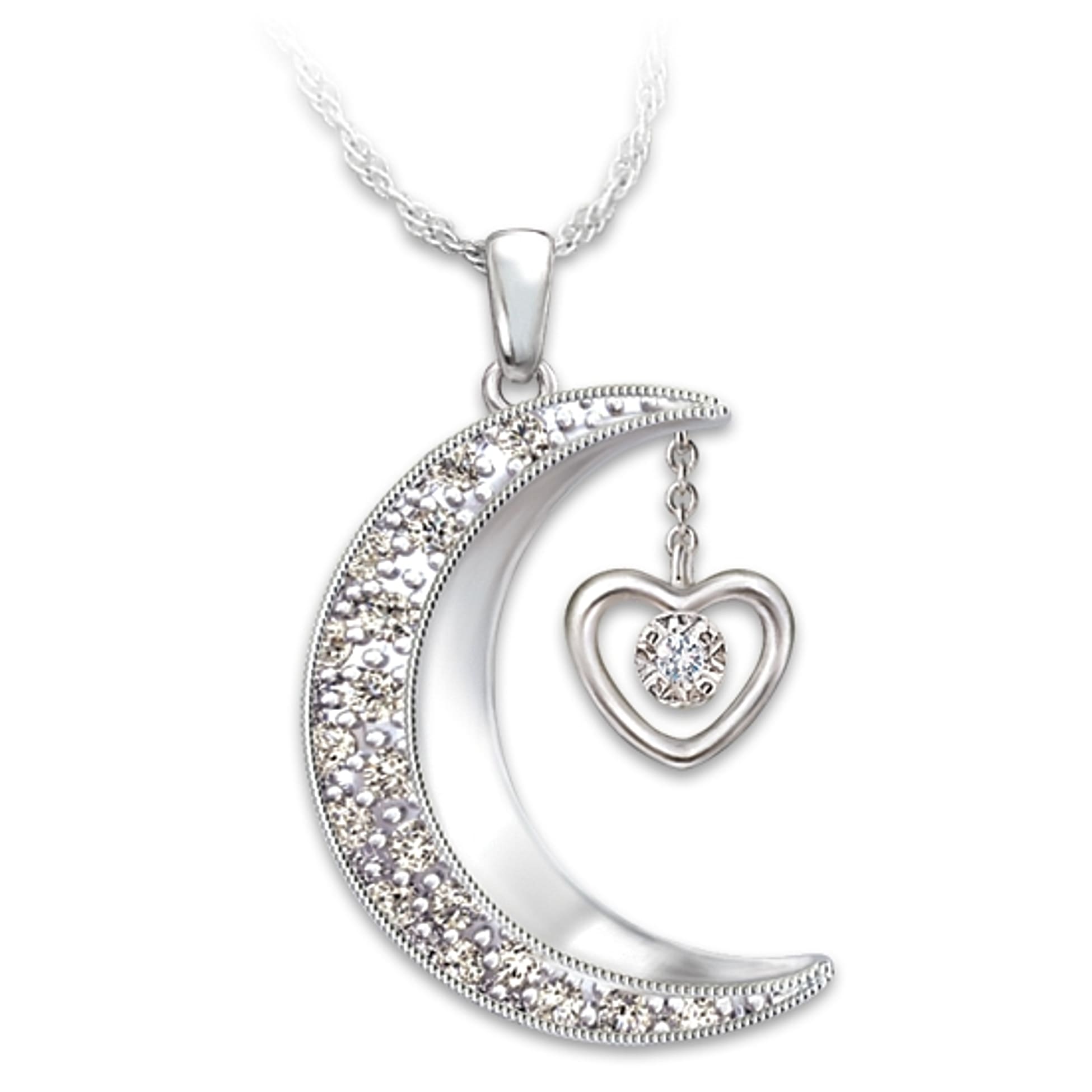 THE MOON AND BACK Mother Daughter Love Heart Pendant Necklace Family Jewelry TO 