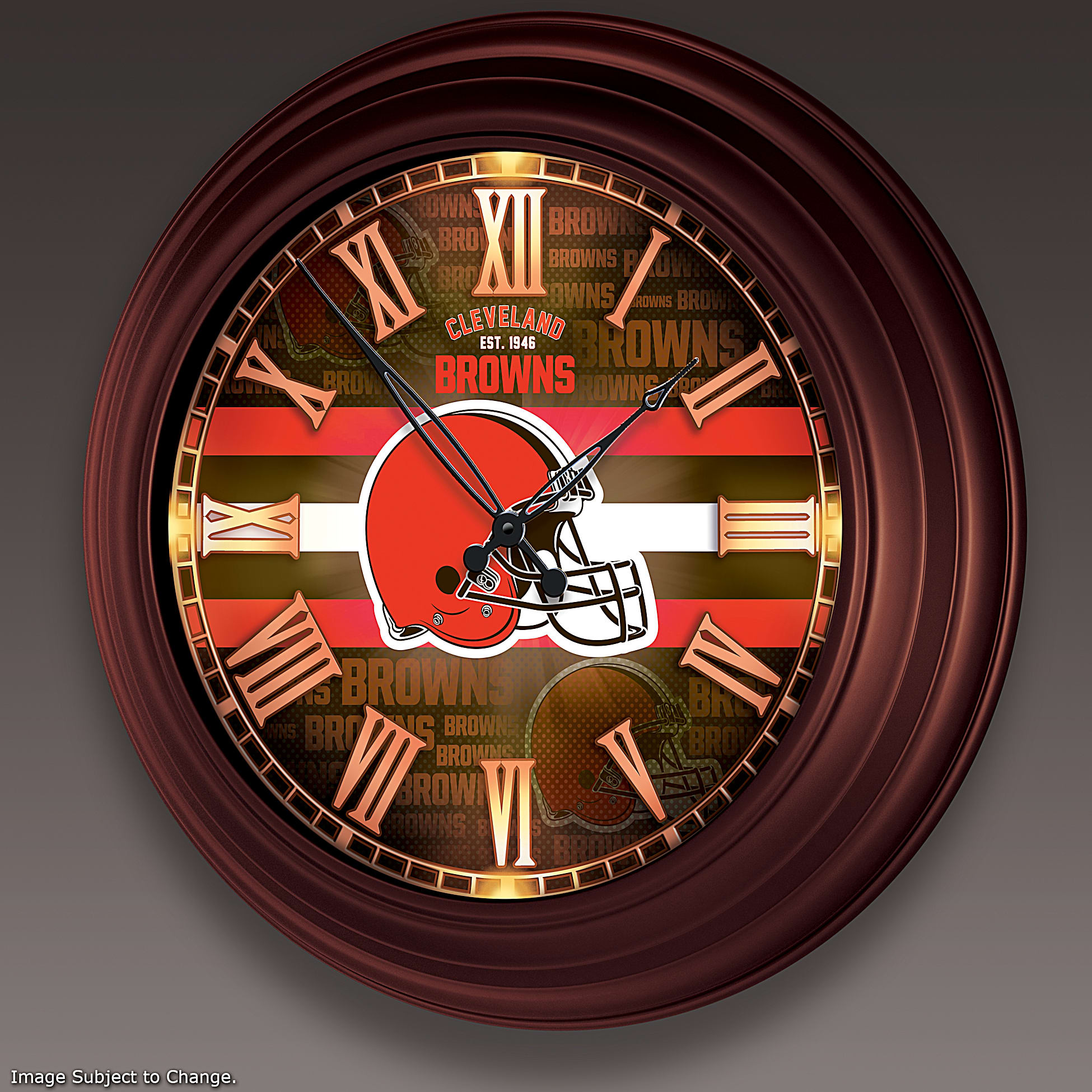 Sport Team Cleveland Browns Logo Round Wall Clock 